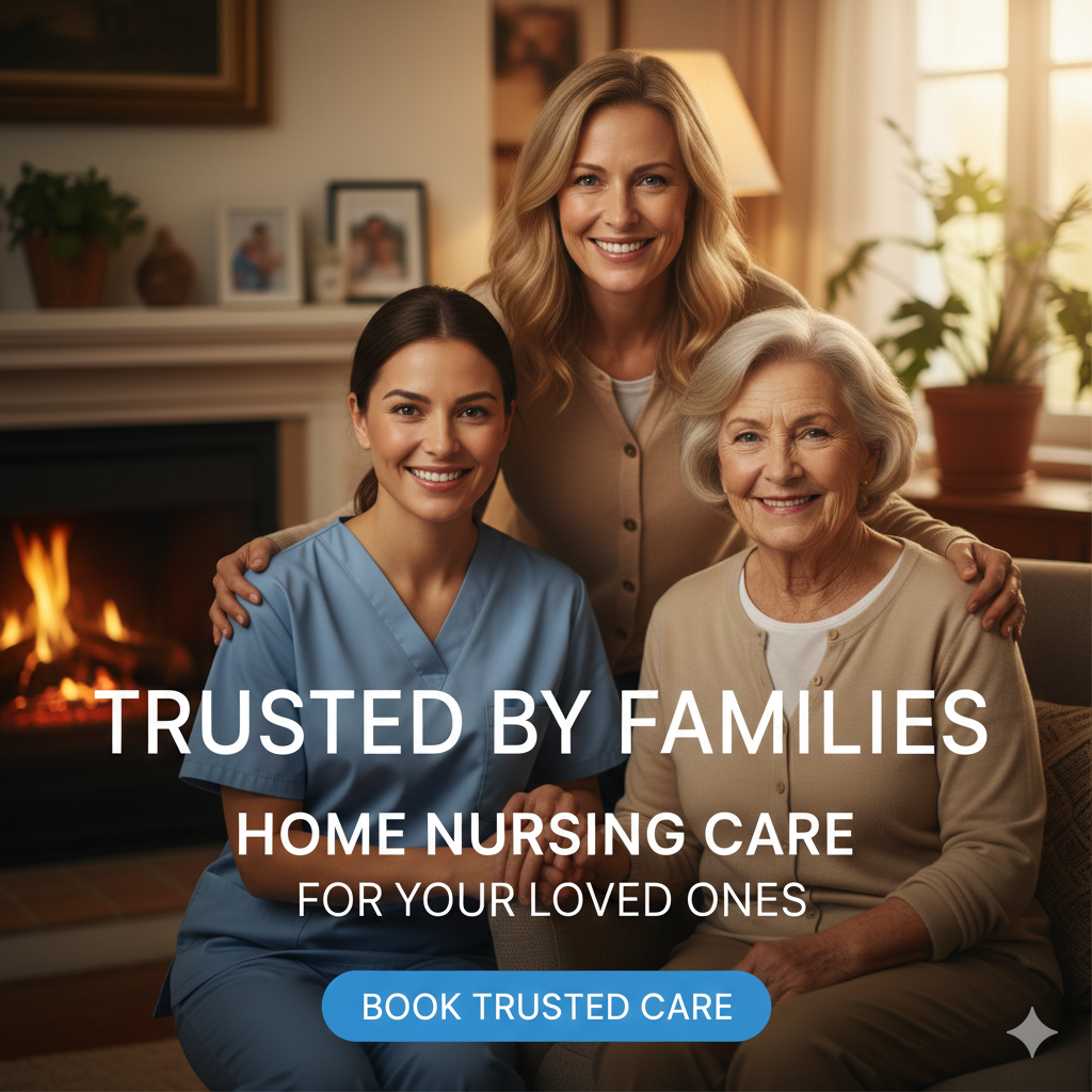 Certified caregiver staff team introduction for home nursing social media automation