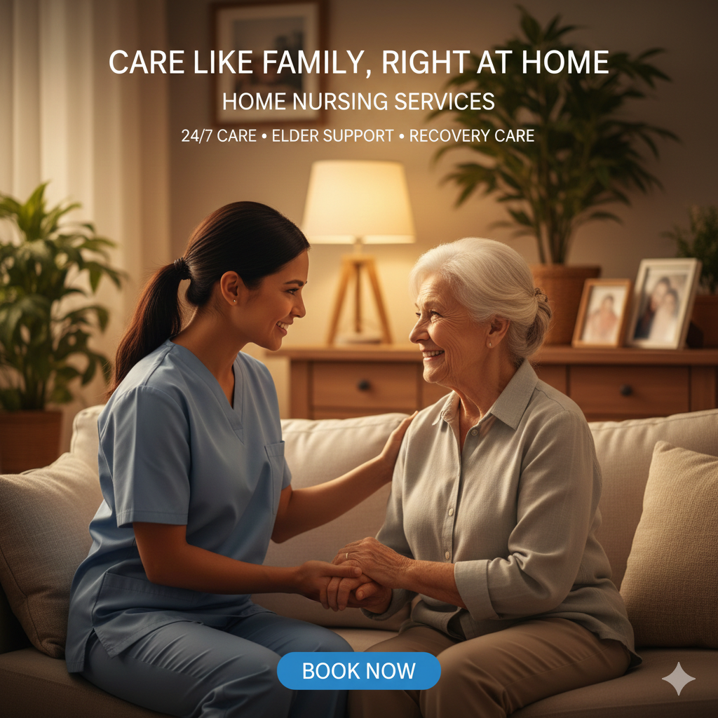 24/7 elderly care attendant service for home nursing social media automation