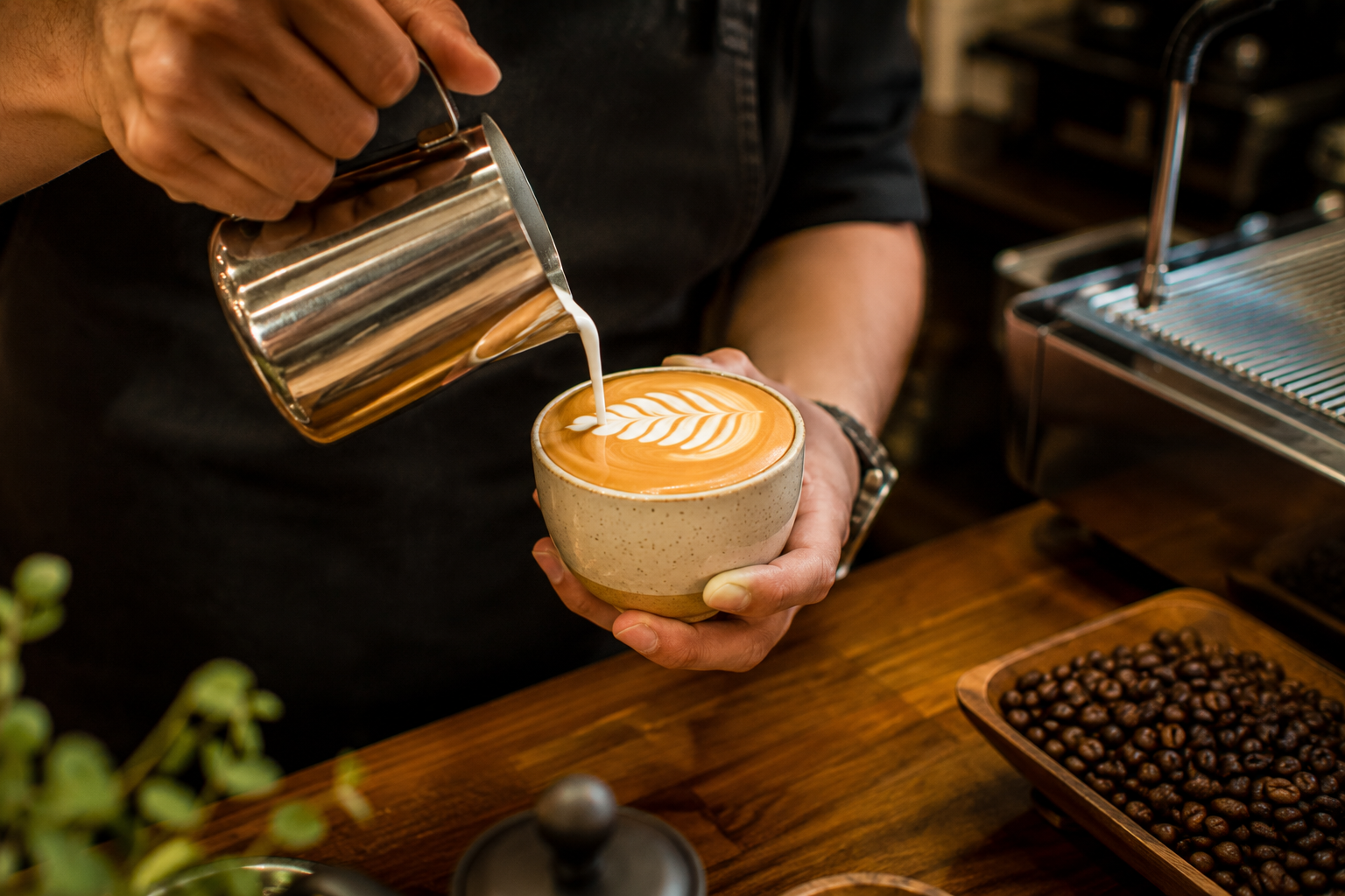Cozy cafe interior promoted through automated social media content