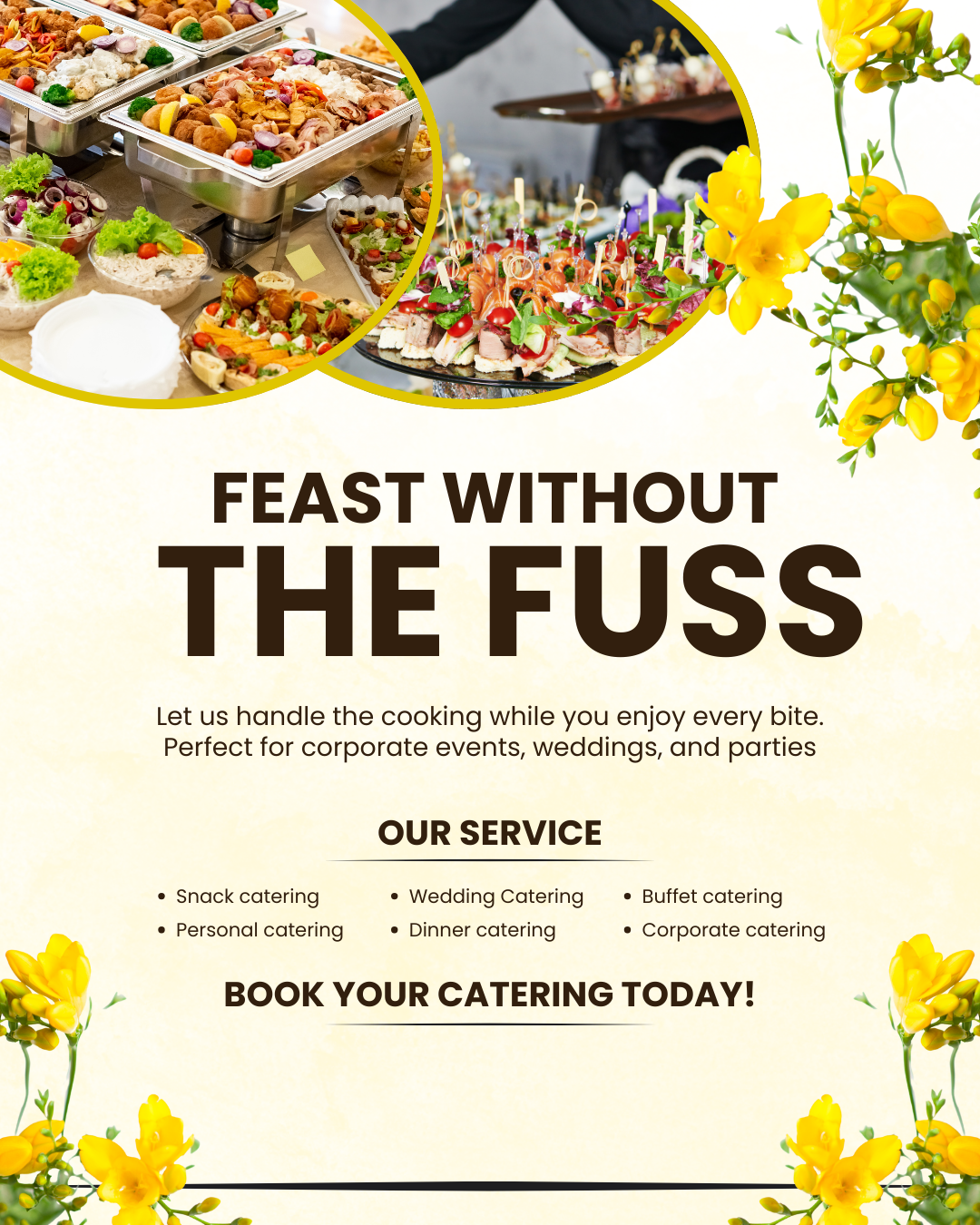 Cozy catering interior promoted through automated social media content
