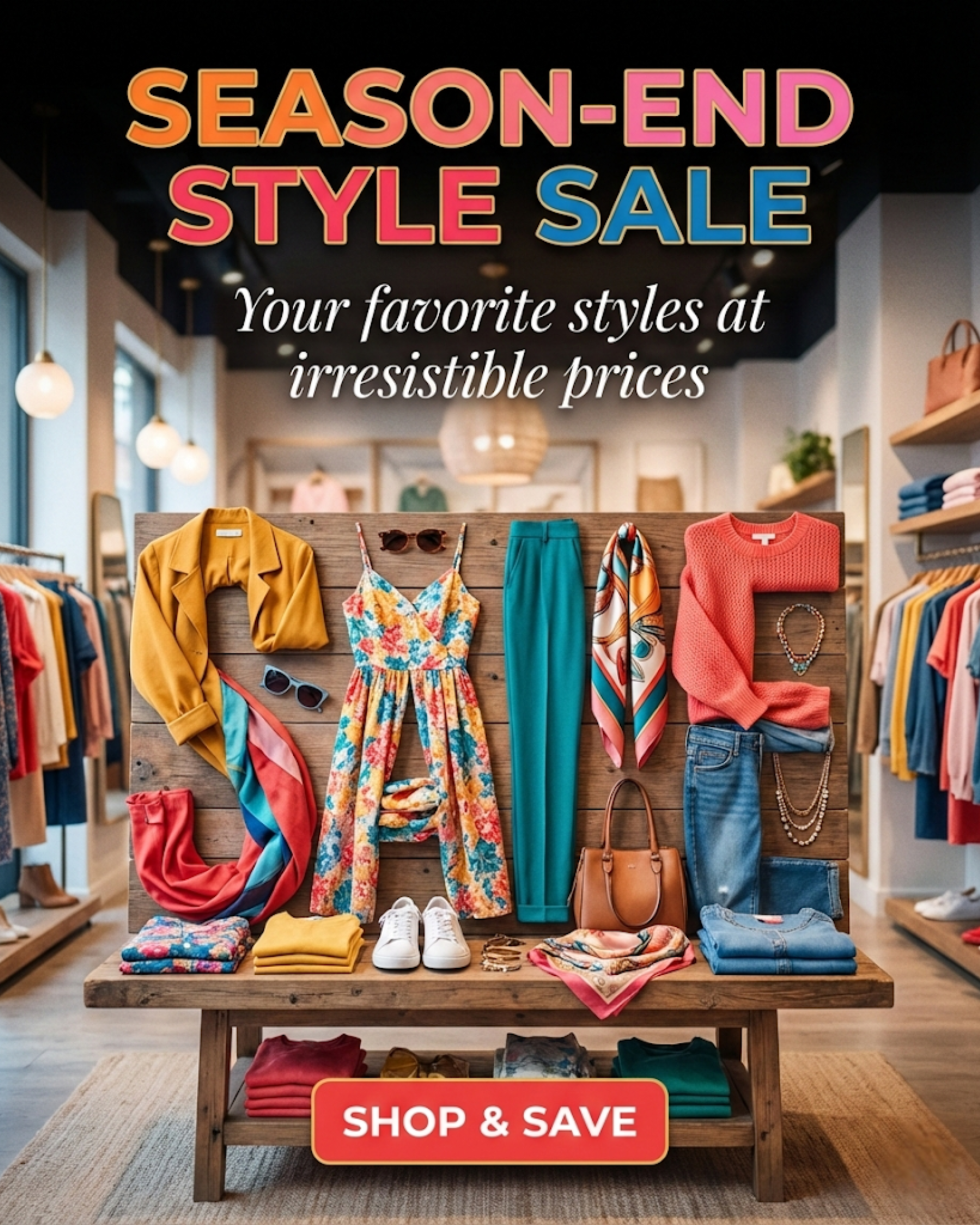 clothing boutique interior content for clothing boutique social media automation