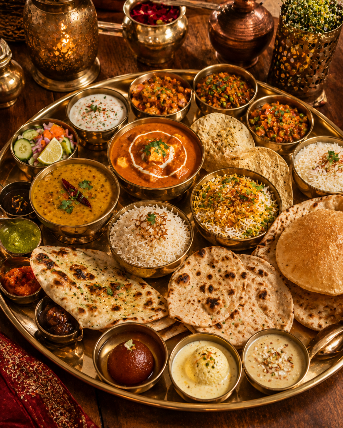 Main course content for veg multicuisine restaurant social media automation
