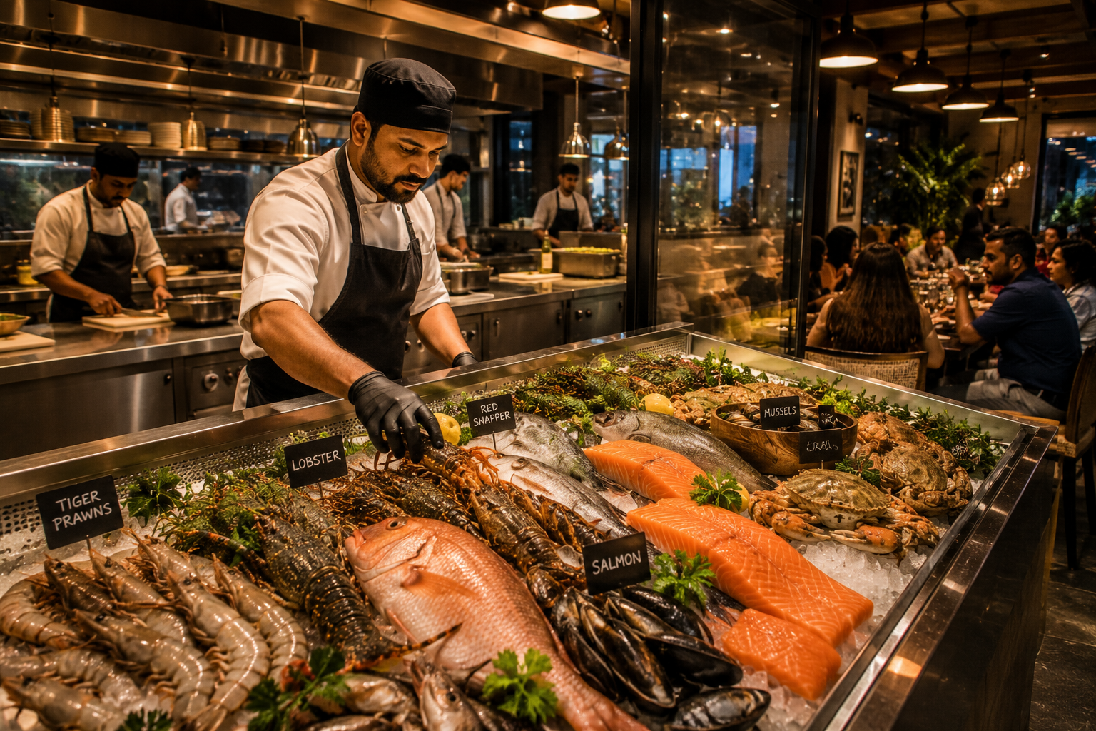 Non-Veg Restaurant interior content for non-veg restaurant social media automation