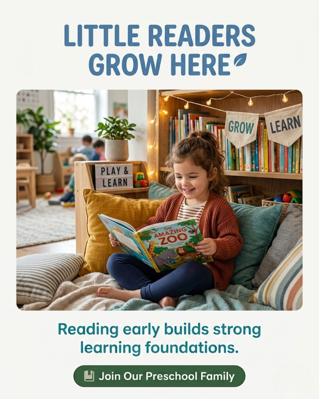 Cozy pre-school montessori interior promoted through automated social media content