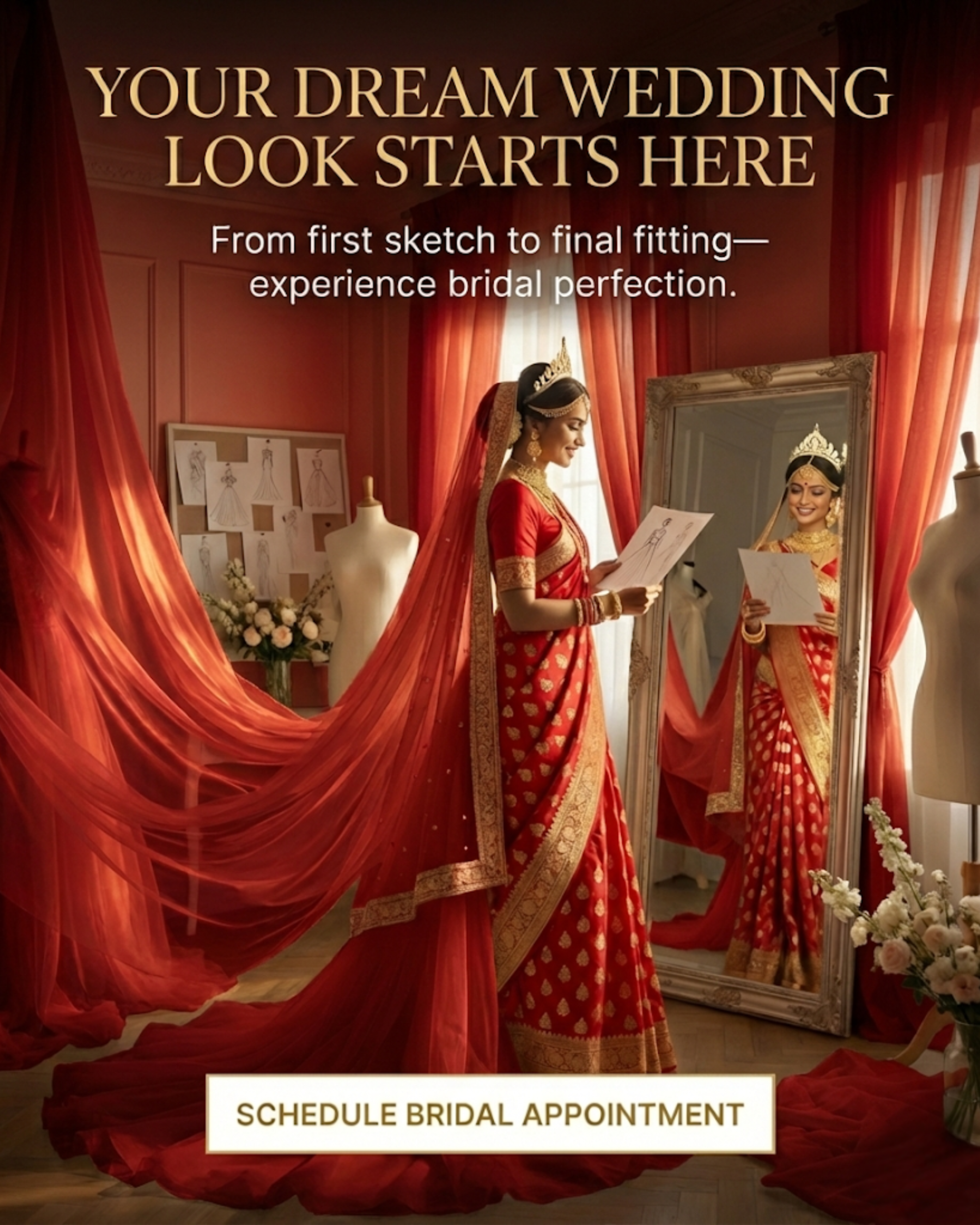 Cozy Fashion Designer interior promoted through automated social media content