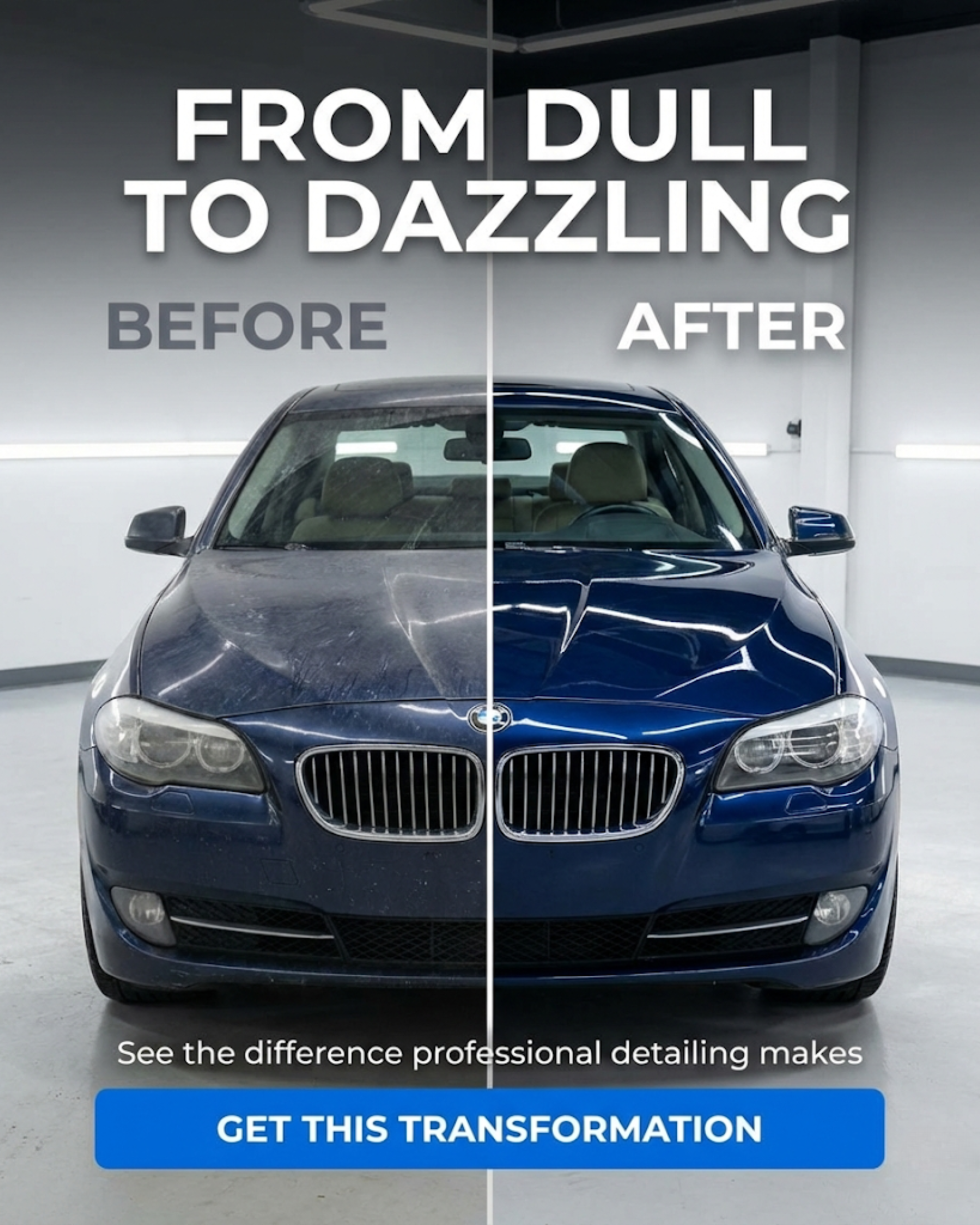 Applying paint protection film on a luxury car fender...