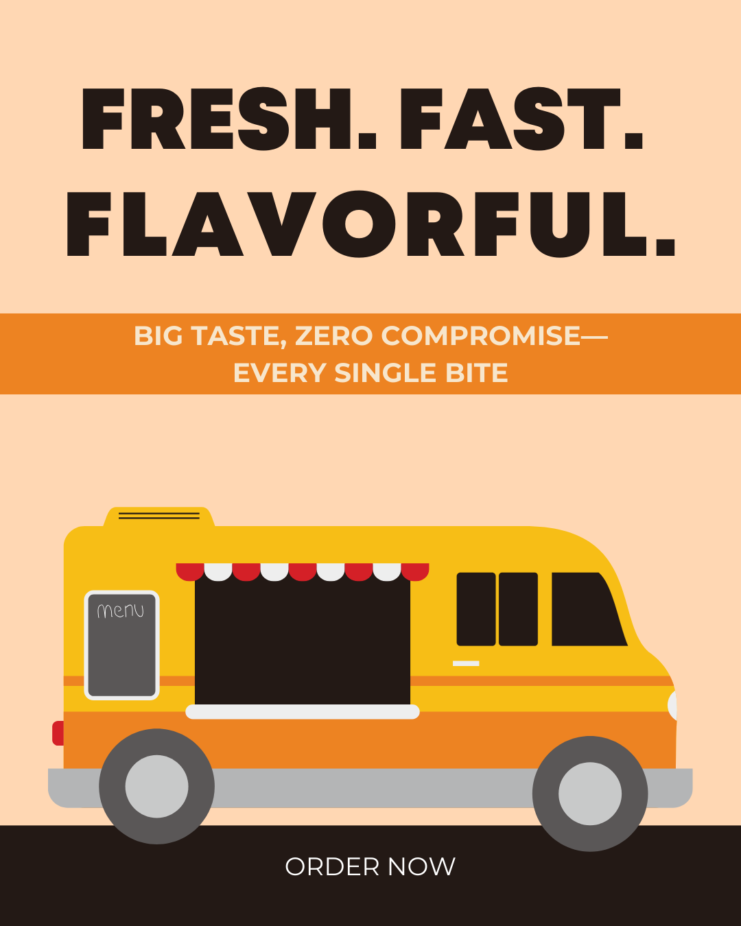 Vibrant food truck serving street food promoted through automated social media content