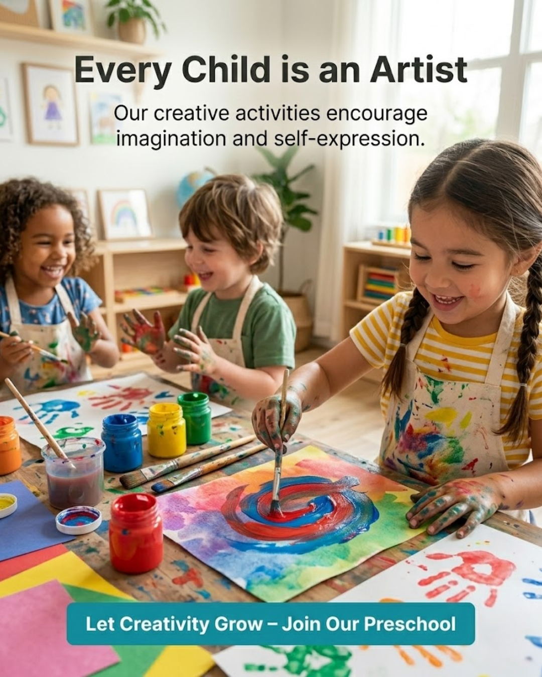 Pre-School Montessori interior content for preschool social media automation