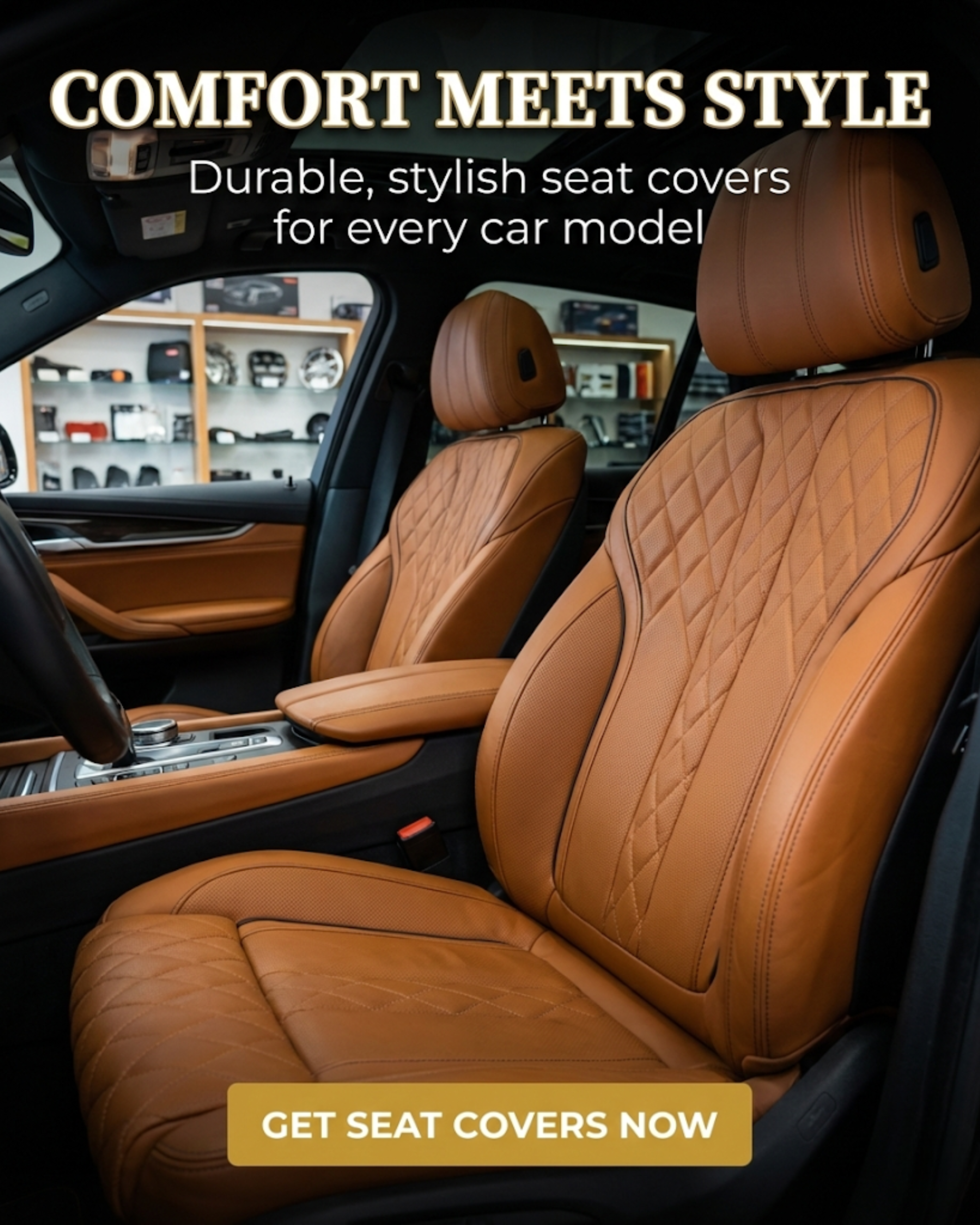 Car premium android screen and ambient lighting accessories promoted through automated social media content