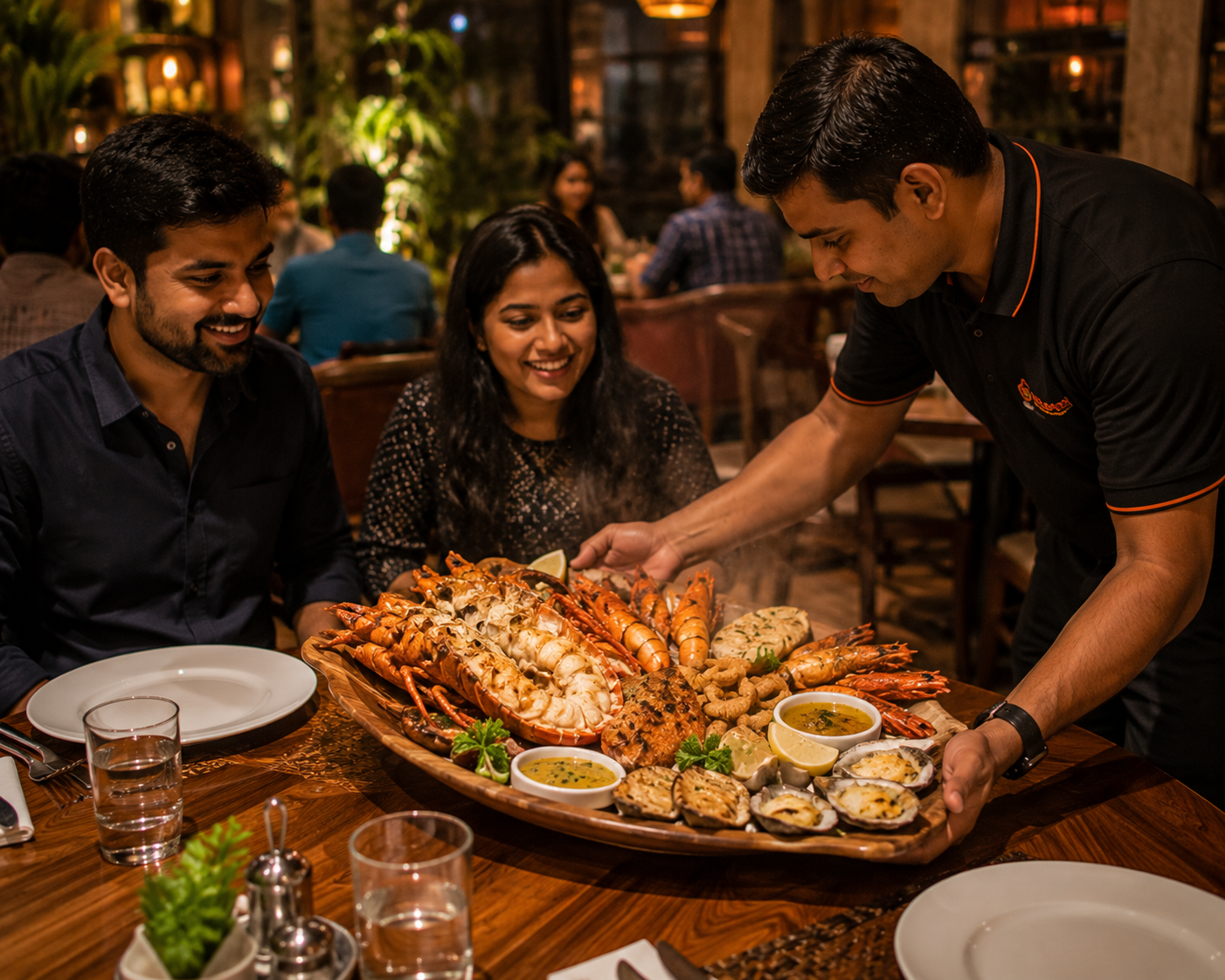 Chef preparing a dish, promoted via automated non-veg restaurant social media content