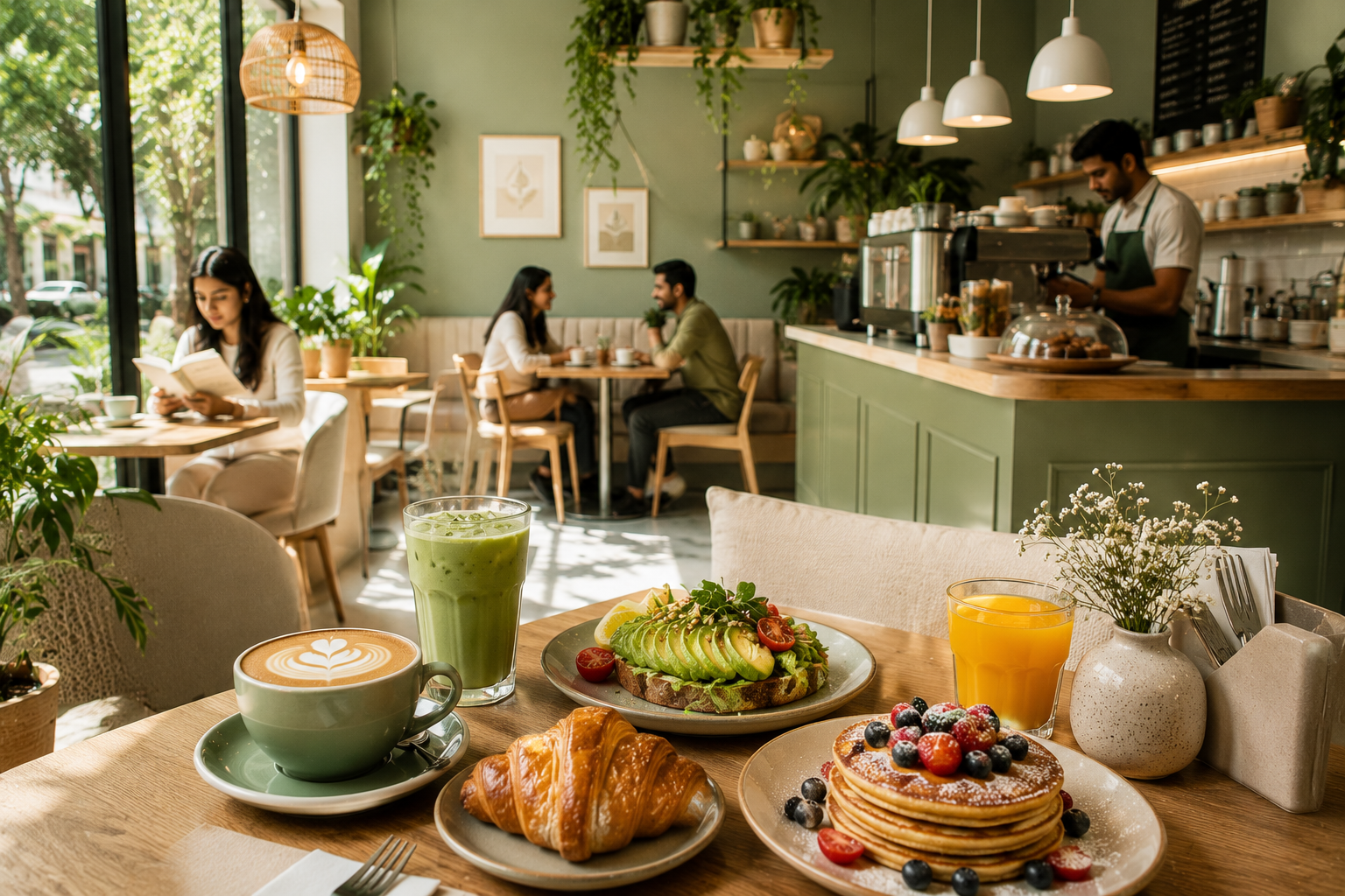 Fresh bakery display content for cafe social media automation
