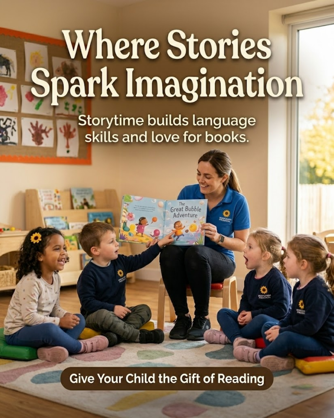 Storytime content for preschool social media automation