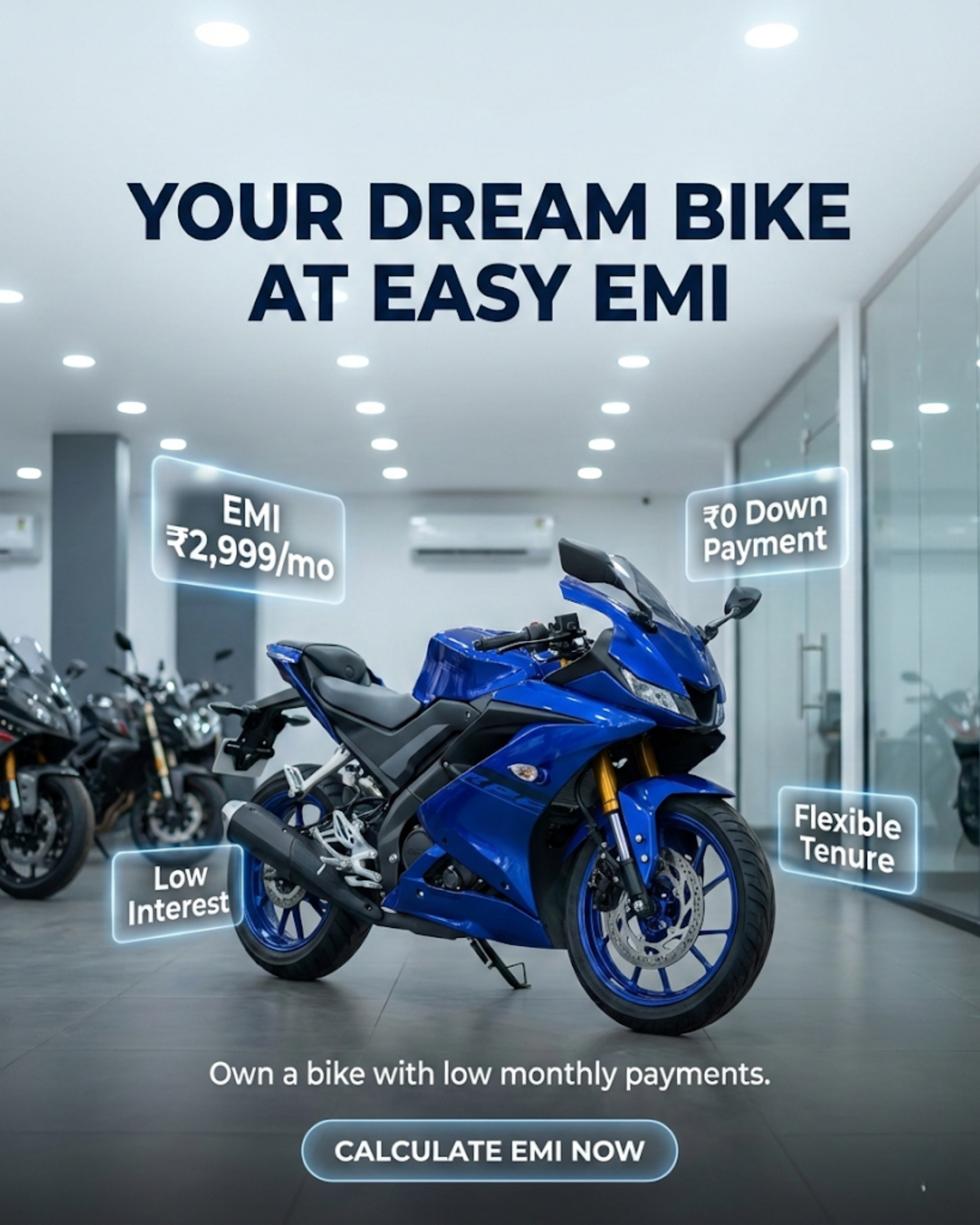 Happy customer receiving the keys to their new two-wheeler...
