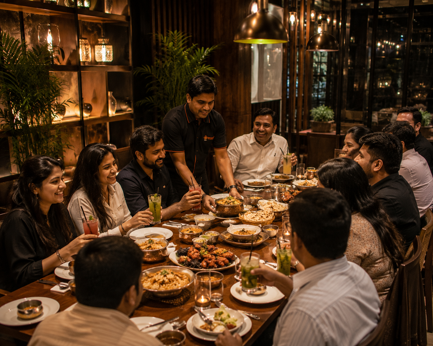 Buffet display content for non-veg restaurant social media automation