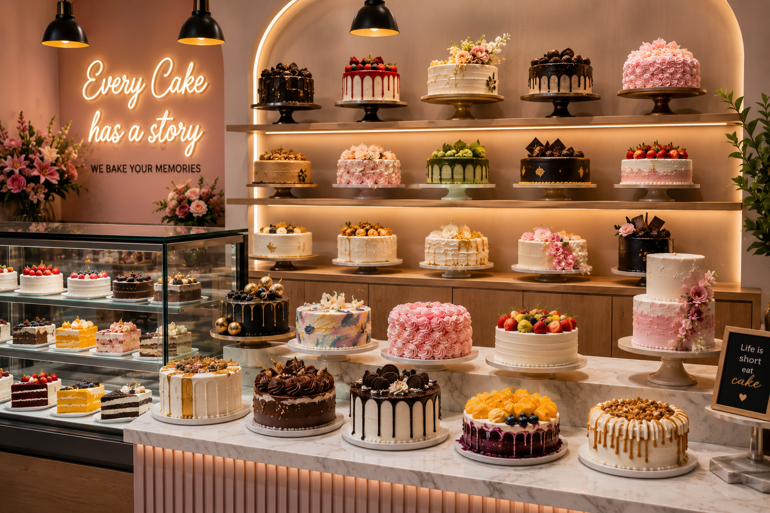 Baker decorating a custom cake, promoted via automated cake social media content