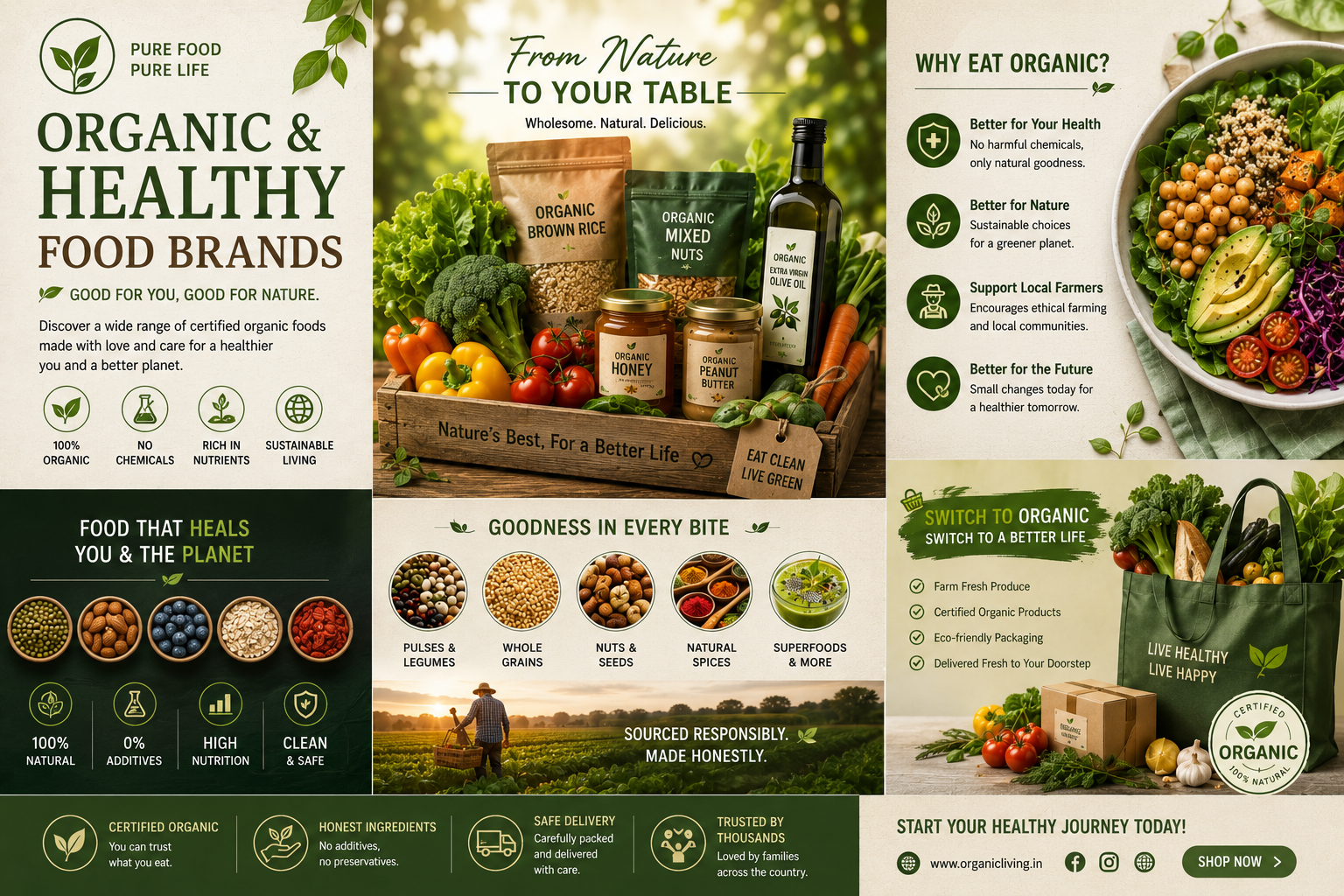 Fresh bakery display content for organic food social media automation