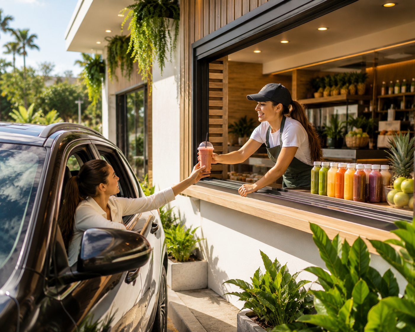 Vibrant juicebar ambience content for juice bar / smoothie bar social media automation