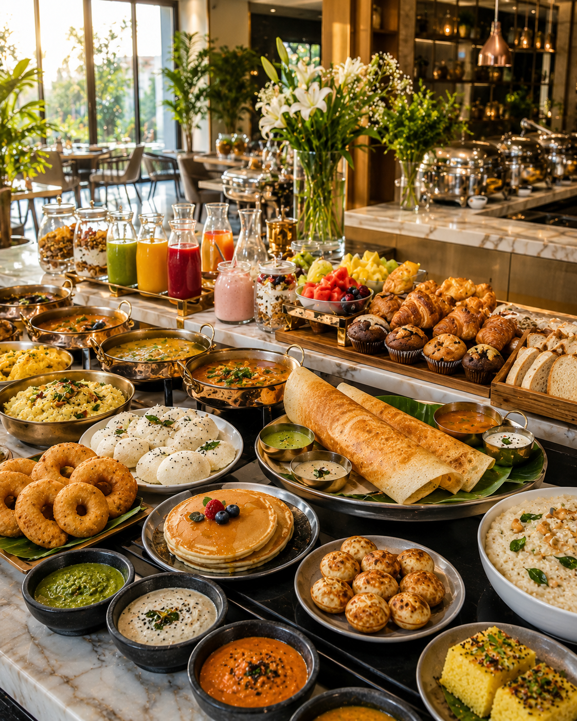 Weekend buffet offer content for veg multicuisine restaurant social media automation