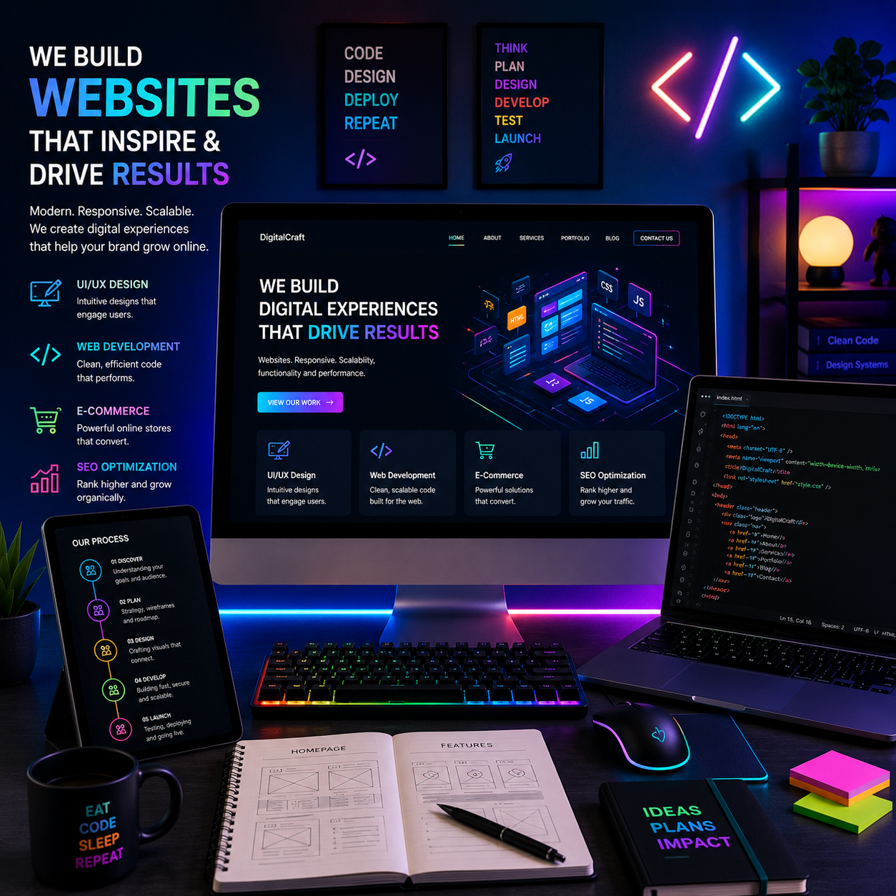 Full Stack Tech Highlights for Web Development social media automation