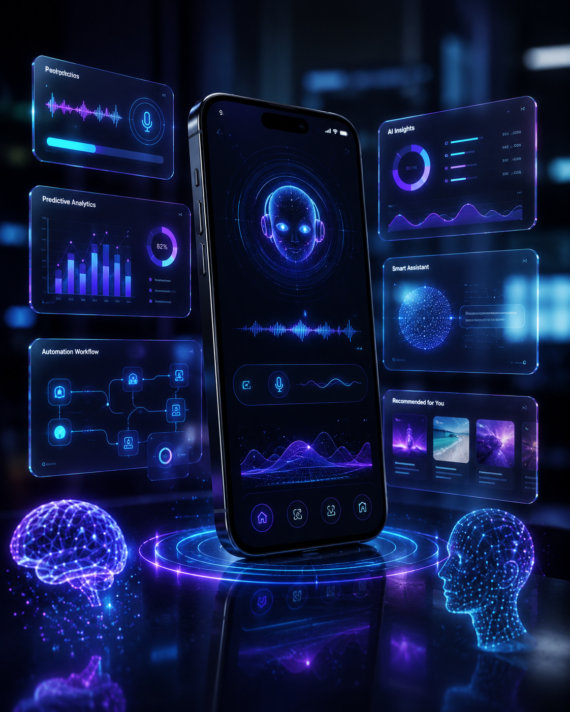 Mobile App UI UX Portfolio Showcase for App Development social media automation