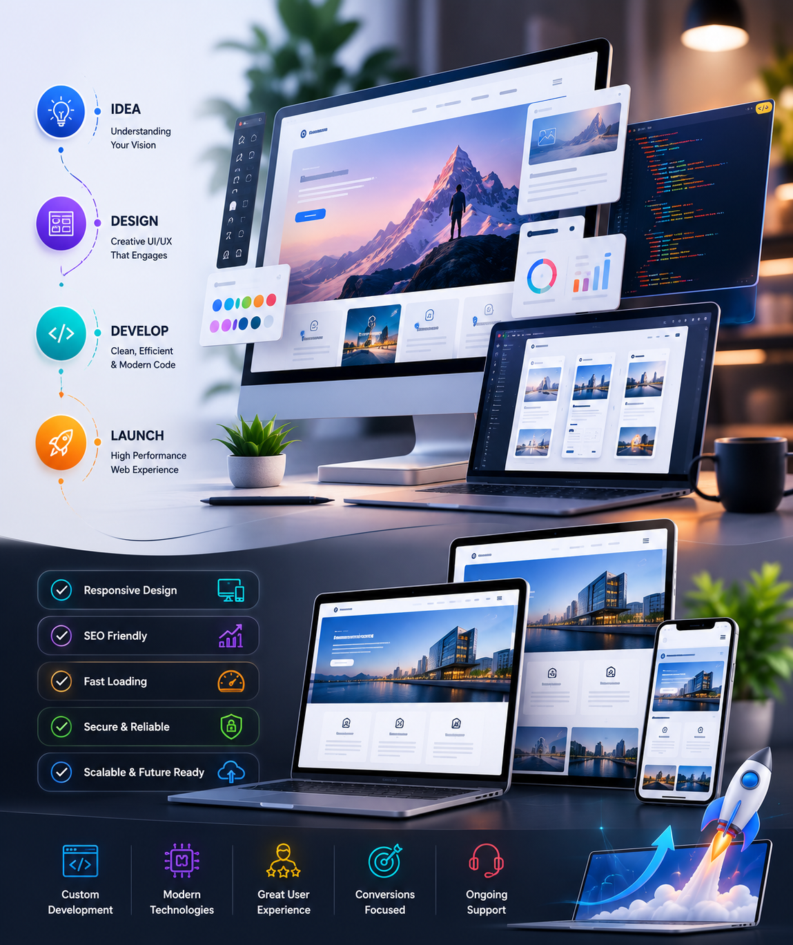 Website Development Social Media Automation social post preview
