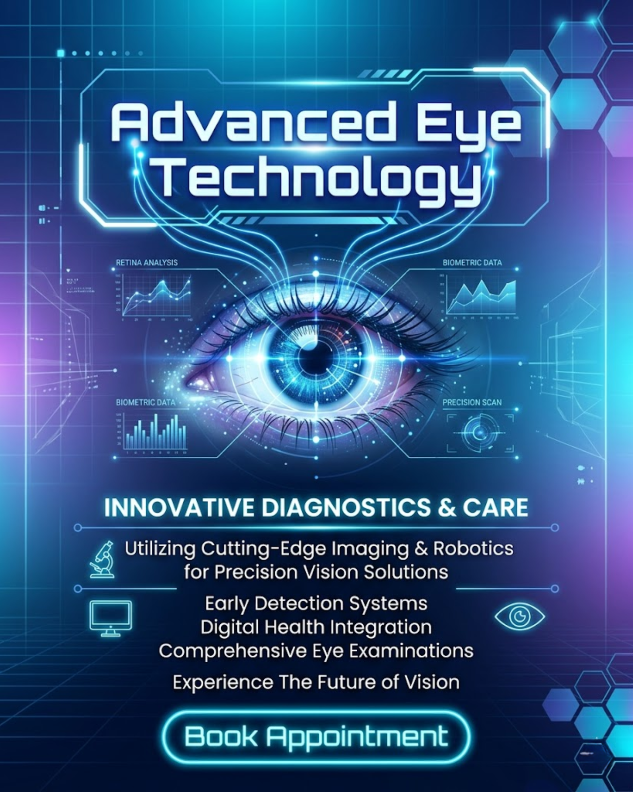 Advanced cataract surgery multifocal lens procedures for eye clinic social media automation