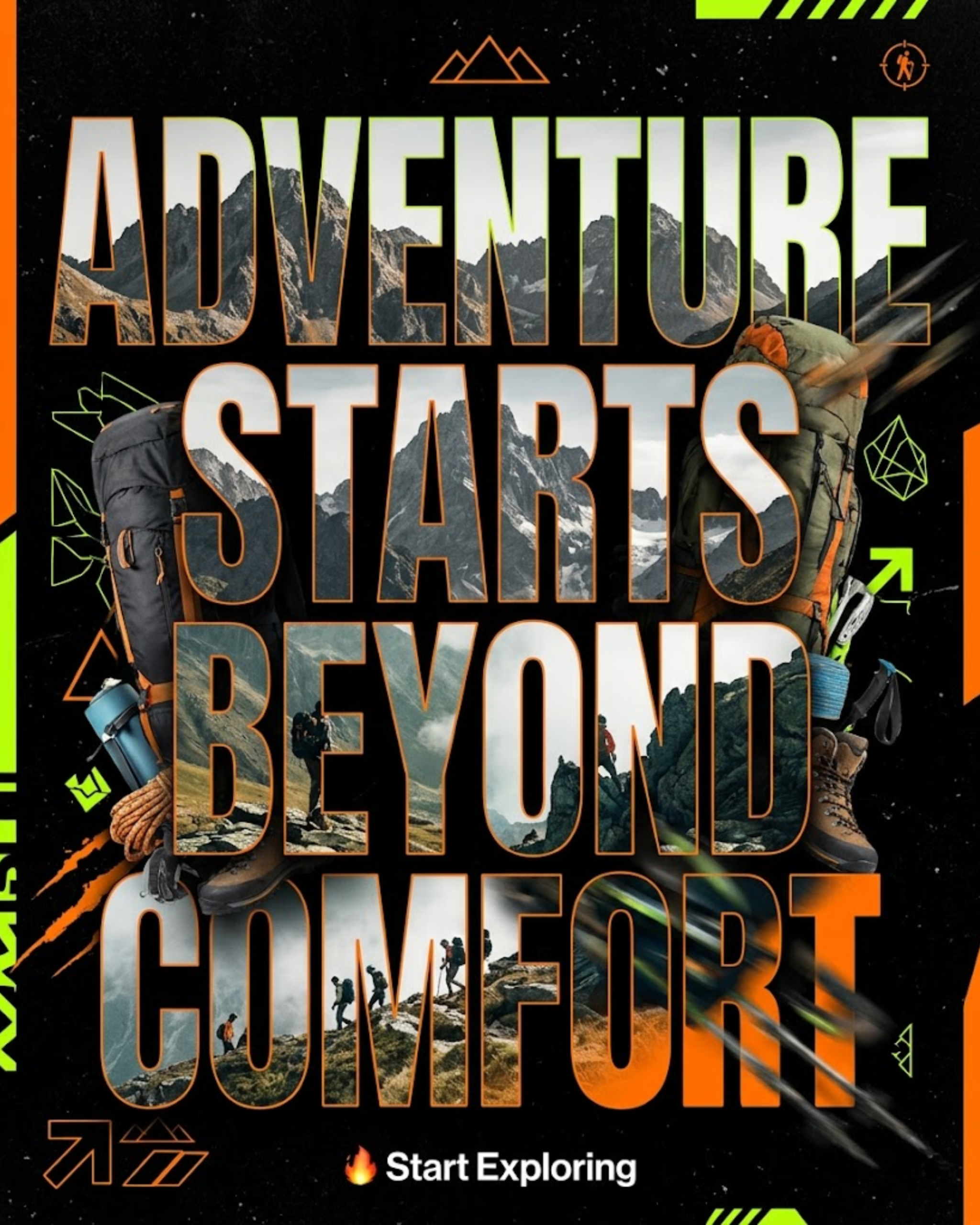Adventure poster for trekking gear