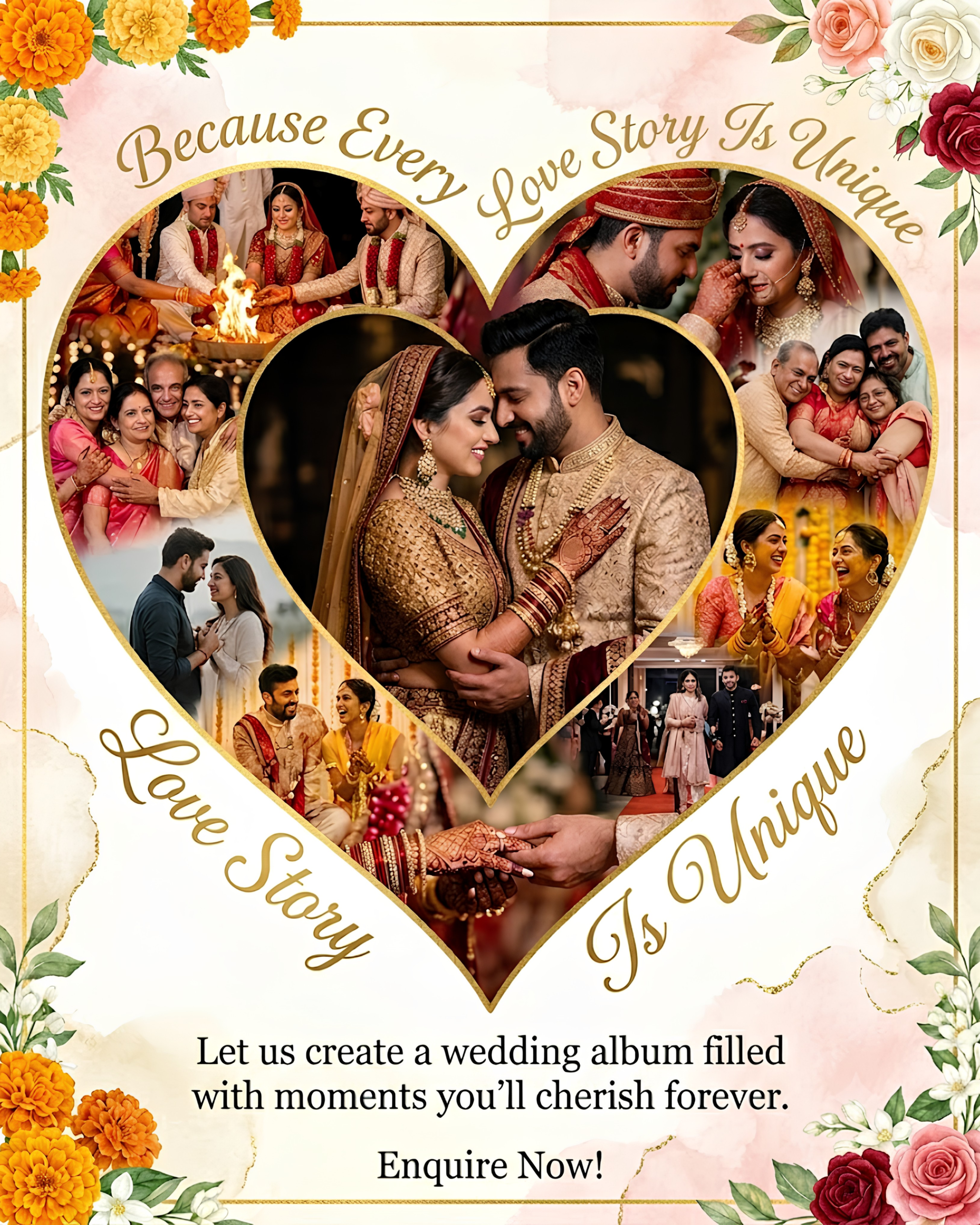 Wedding photographer capturing a couple, promoted via automated social content