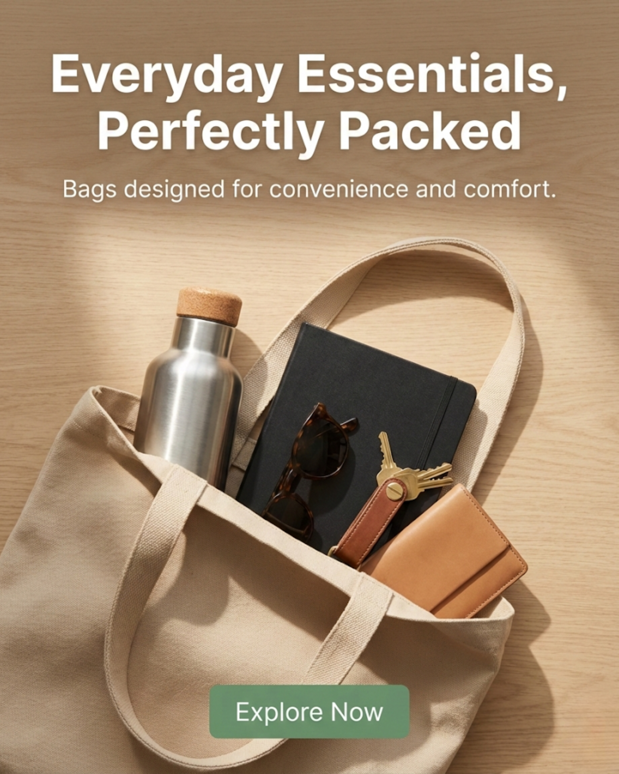Elegant handbag and fashion accessories display promoted through automated social media content