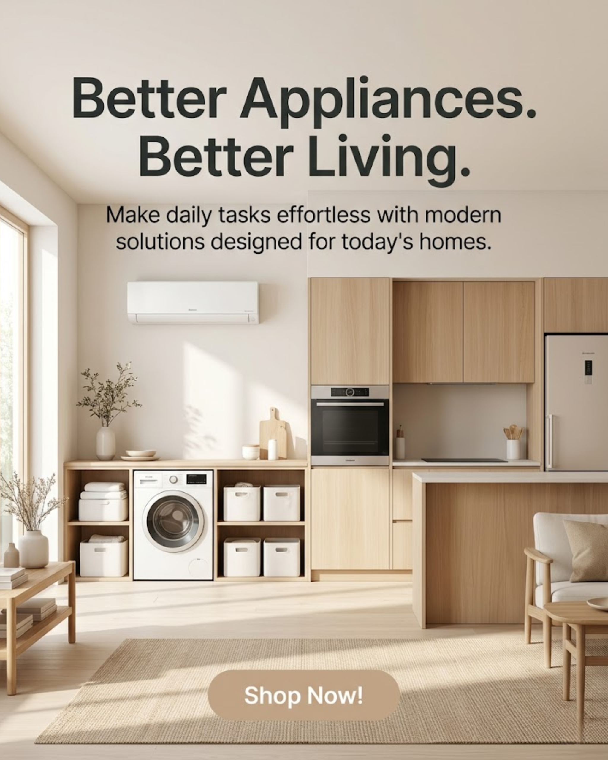 Cozy electronics & appliances interior promoted through automated social media content