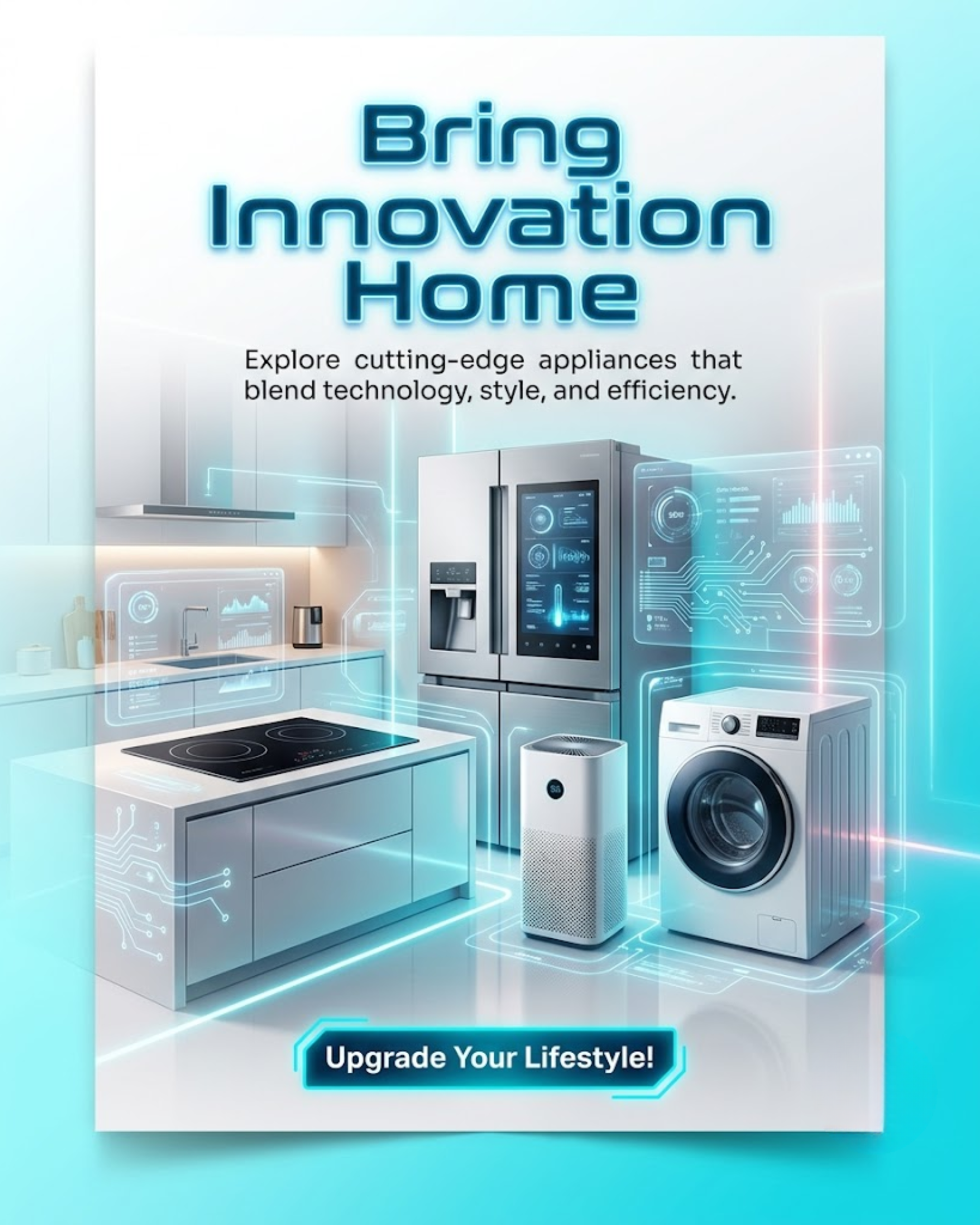 Technician showcasing a smart home TV, promoted via automated electronics & appliances social media content