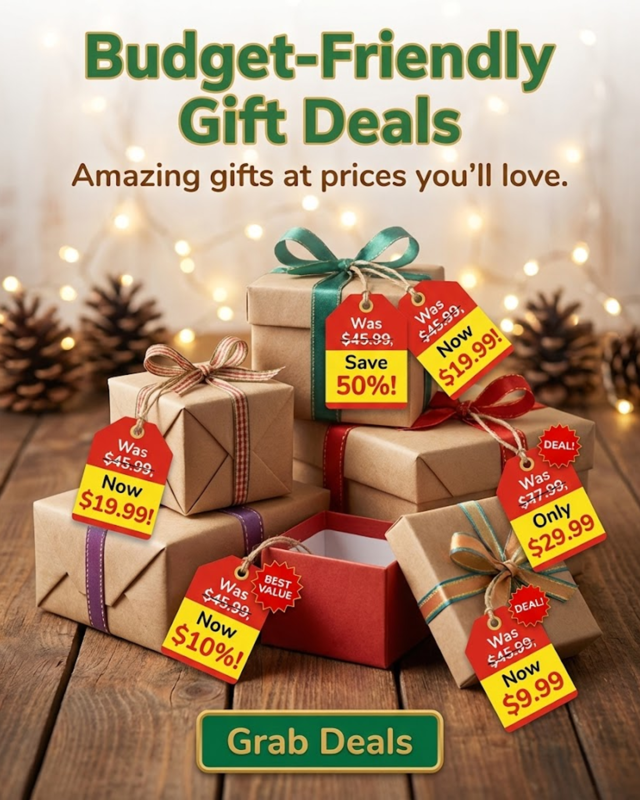 Gift shop owner packaging a gift hamper, promoted via automated social media content