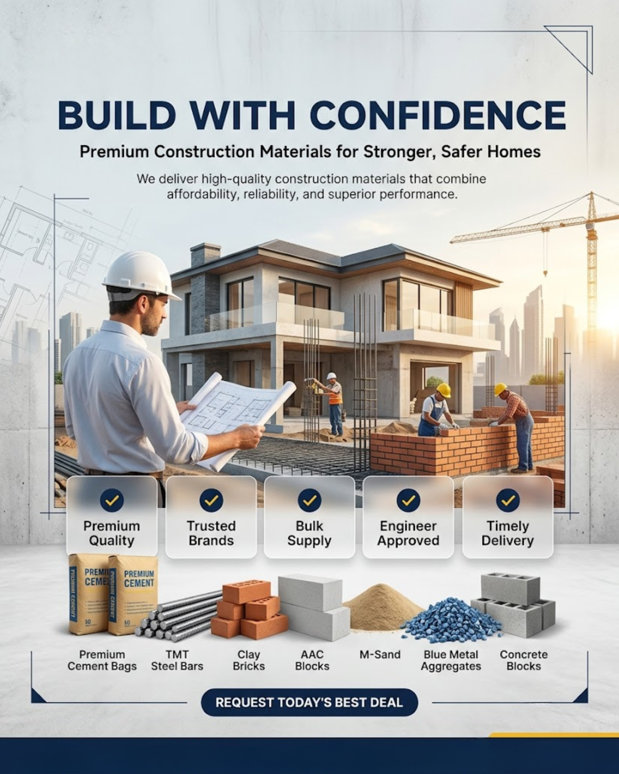 Material Quality Posts content for Construction Materials social media automation