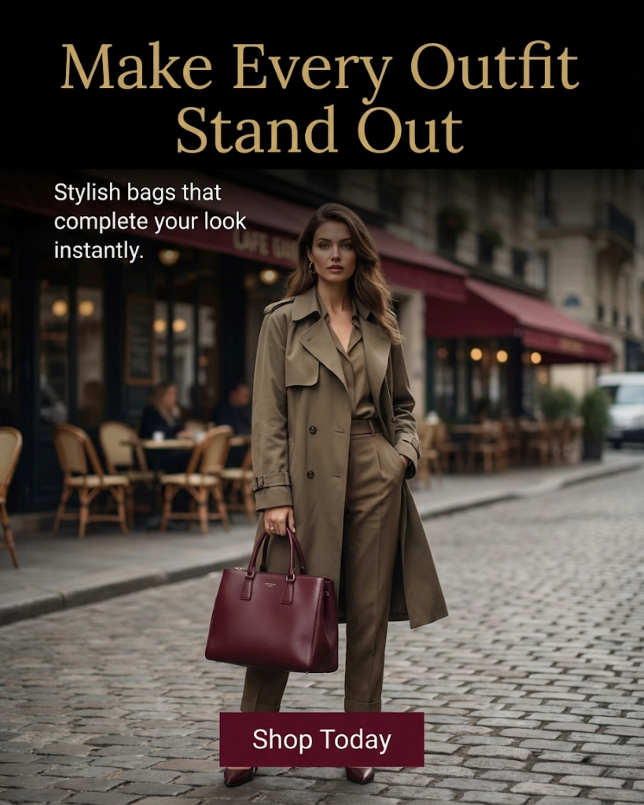 Stylist arranging fashion accessories, promoted via automated social media content