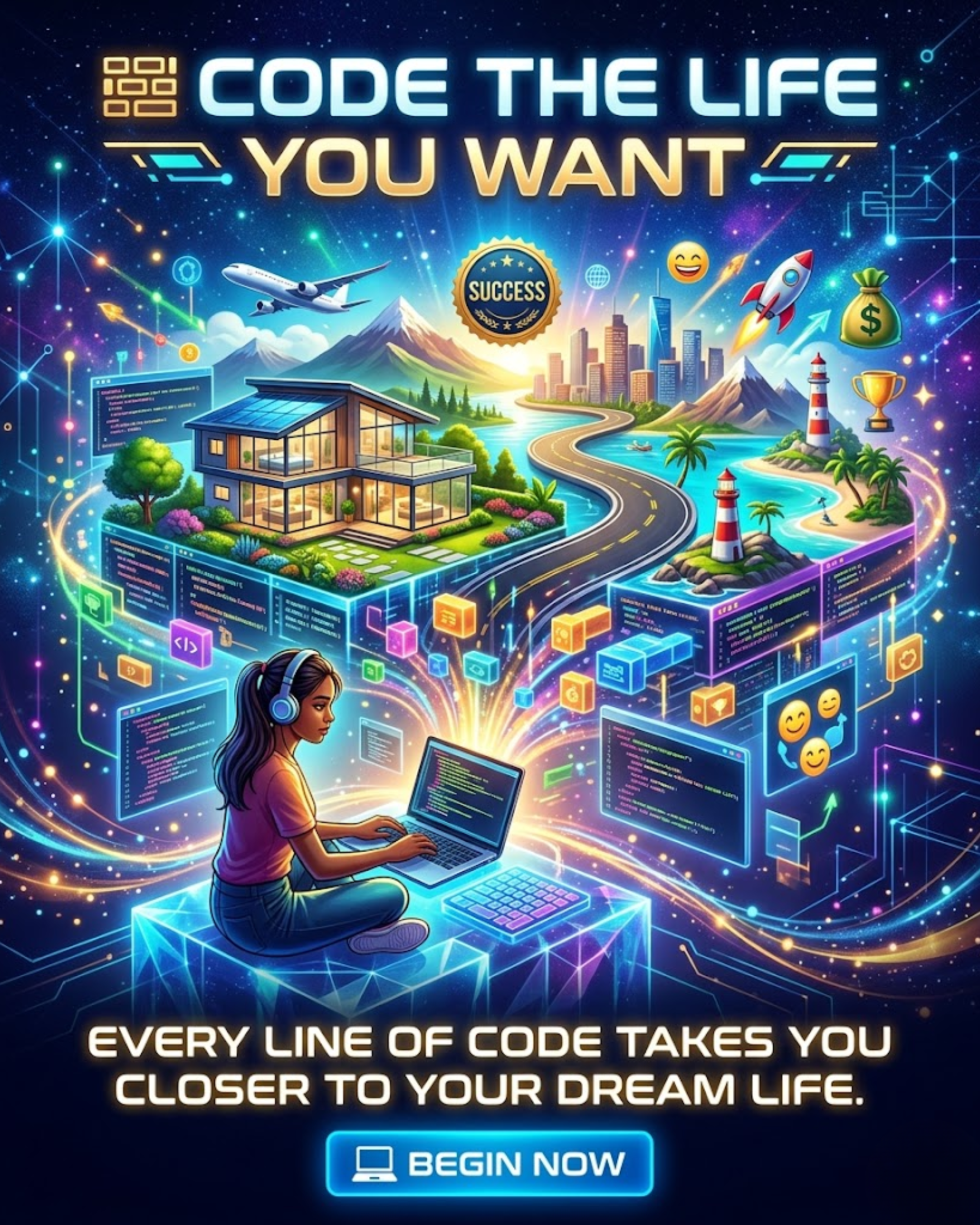 Instructor reviewing code, promoted via automated coding academy social media content