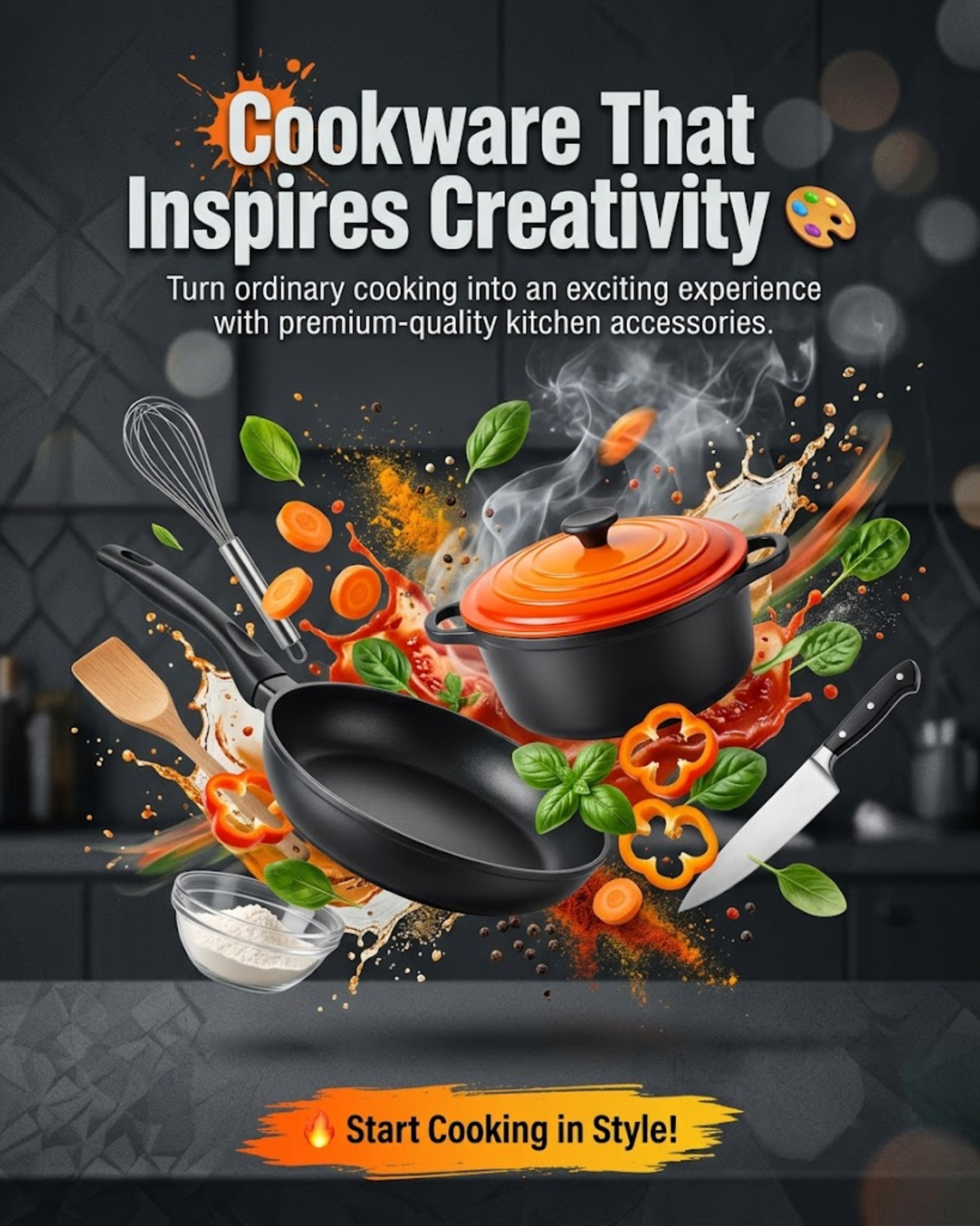 Professional cookware content for kitchenware social media automation