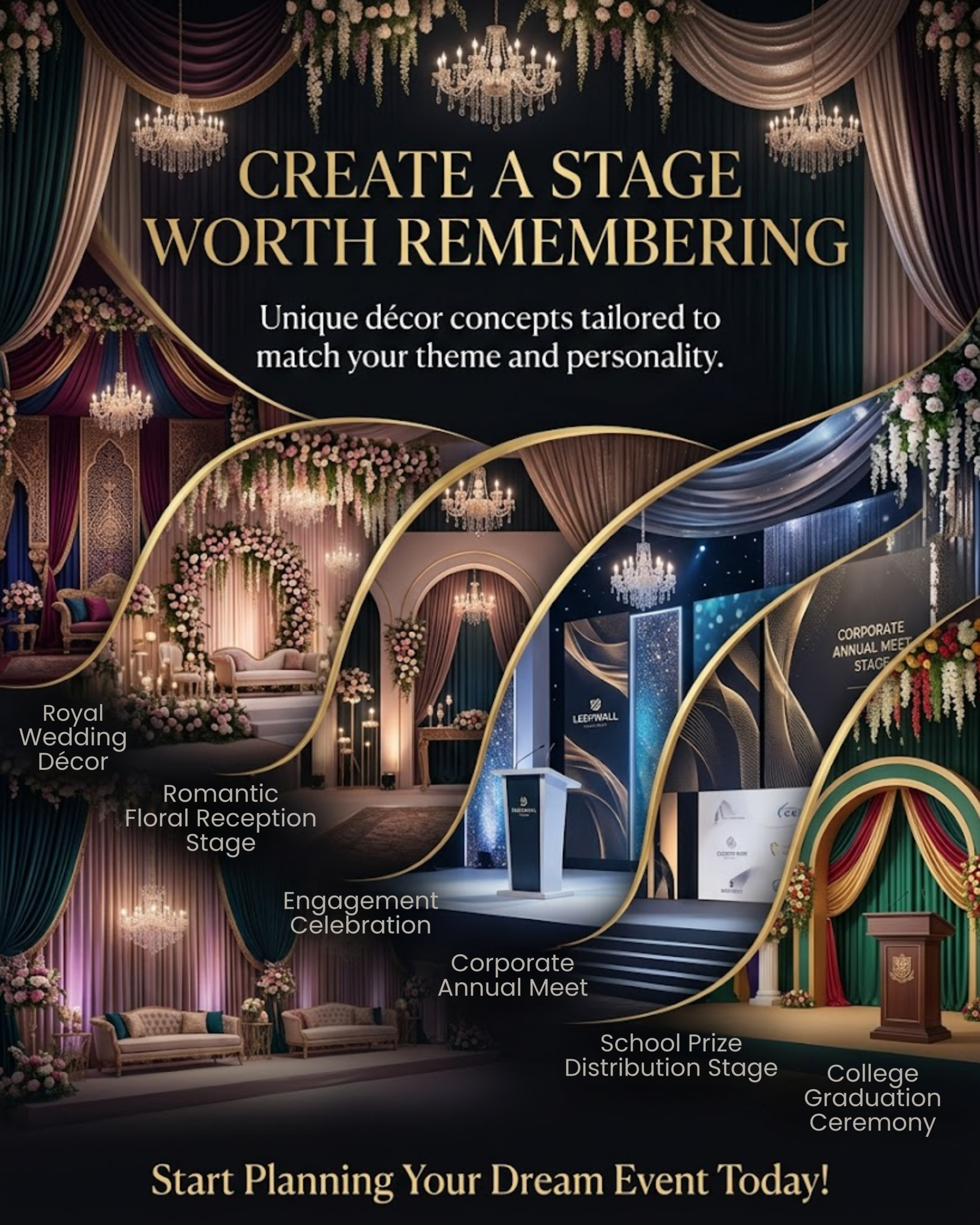Stage backdrop design ambience for events