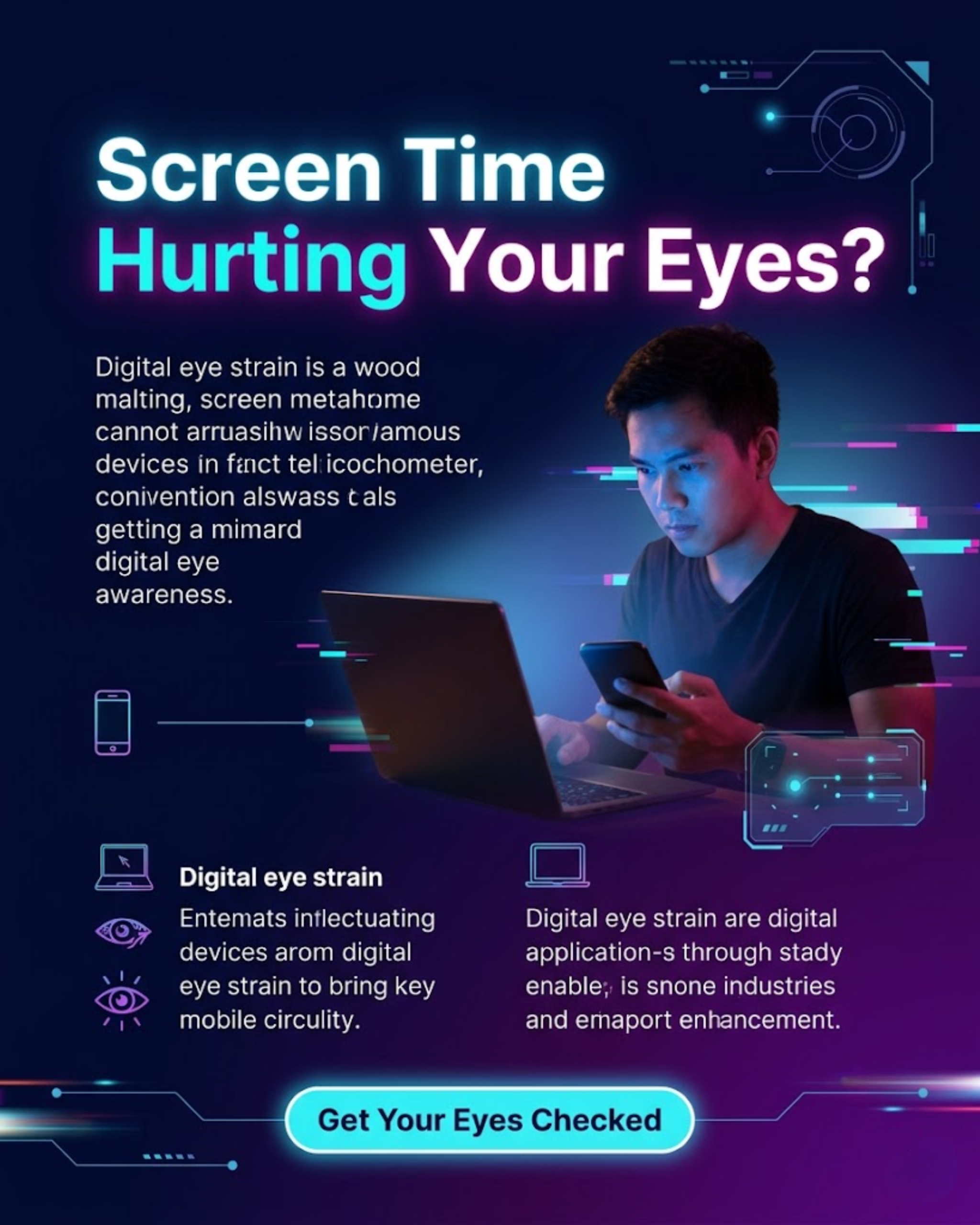 Glaucoma testing and retina scan procedures for eye clinic social media automation