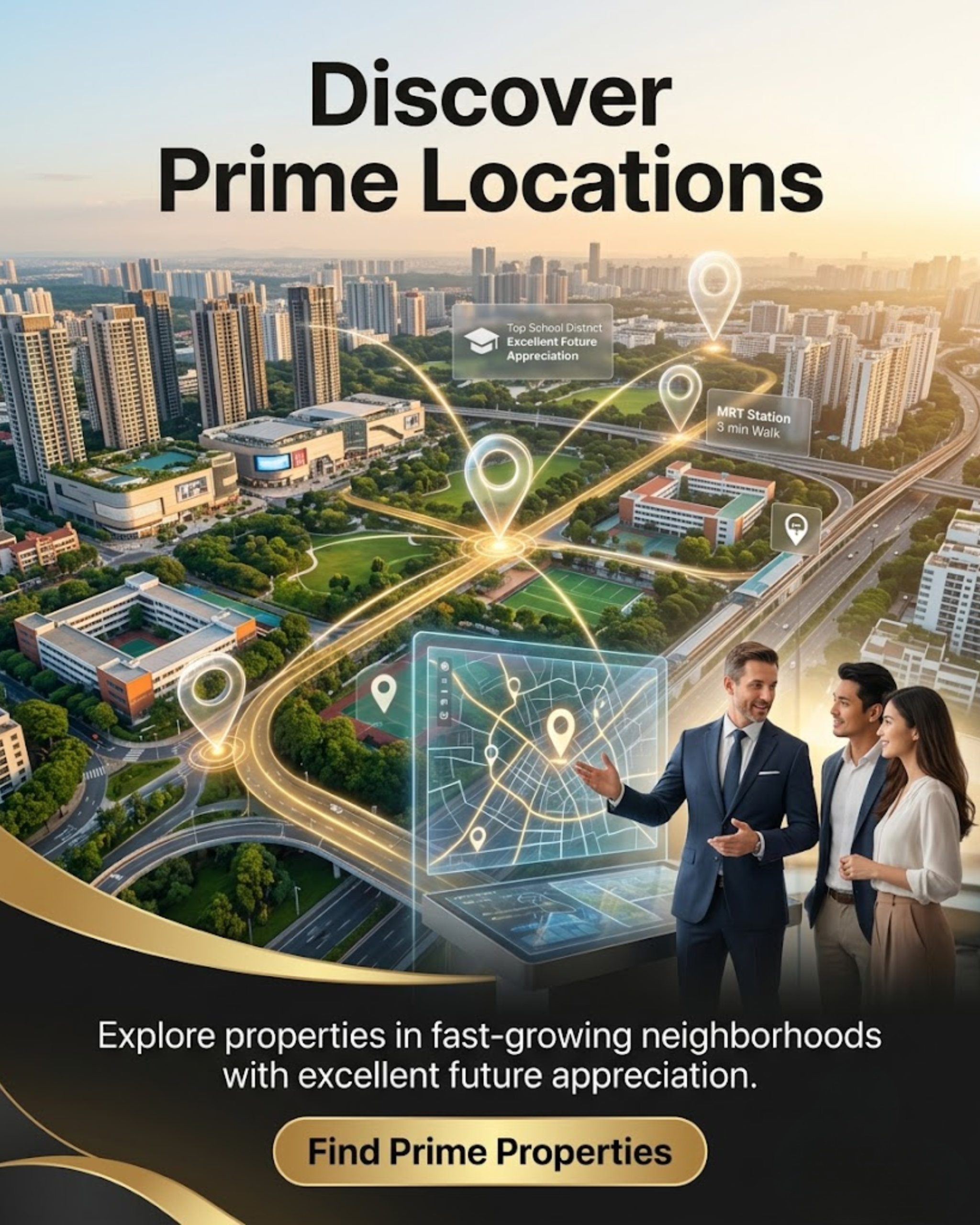 Neighborhood Highlights content for Property Consultant social media automation