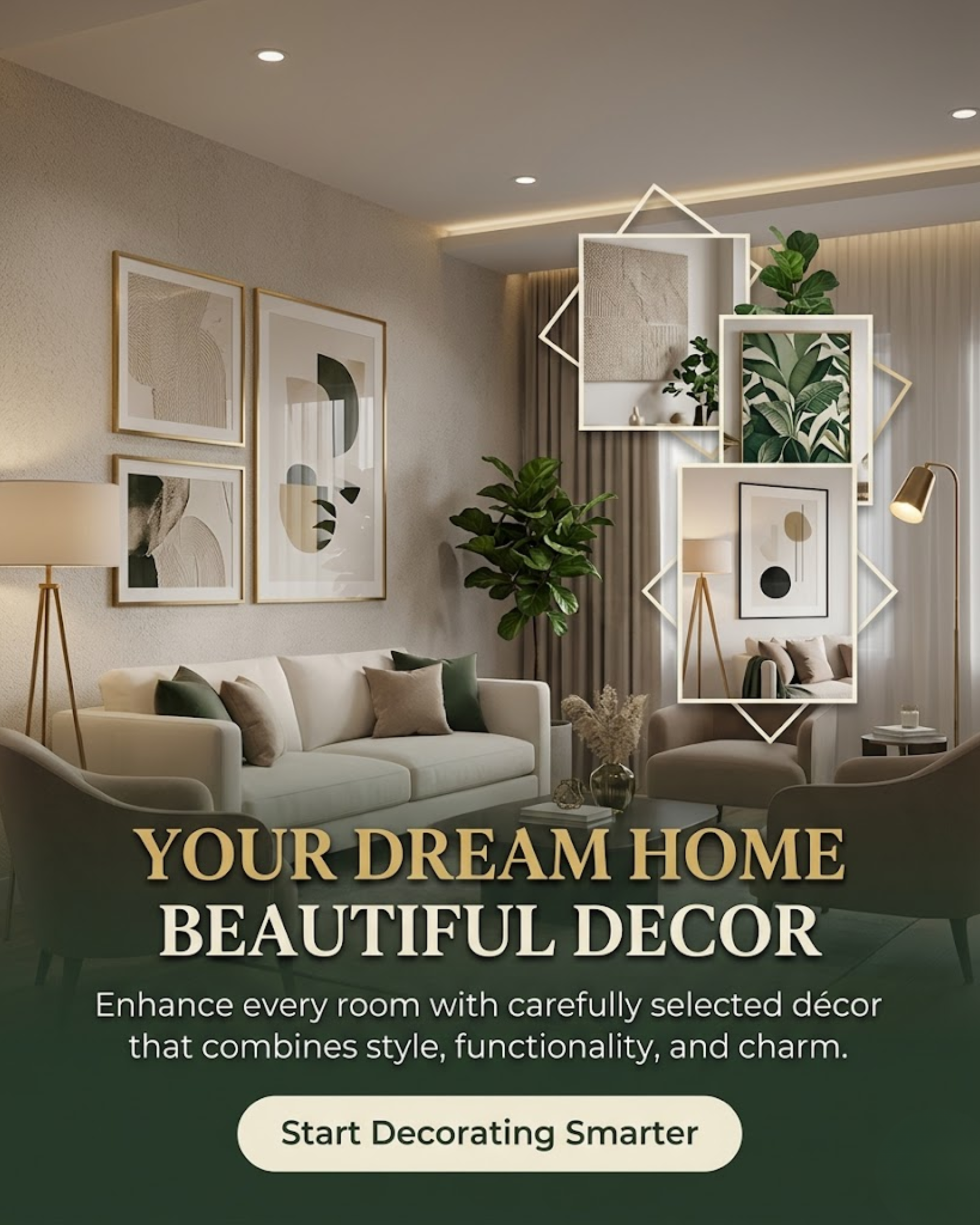 Showroom decor display content for home decor brand social media automation