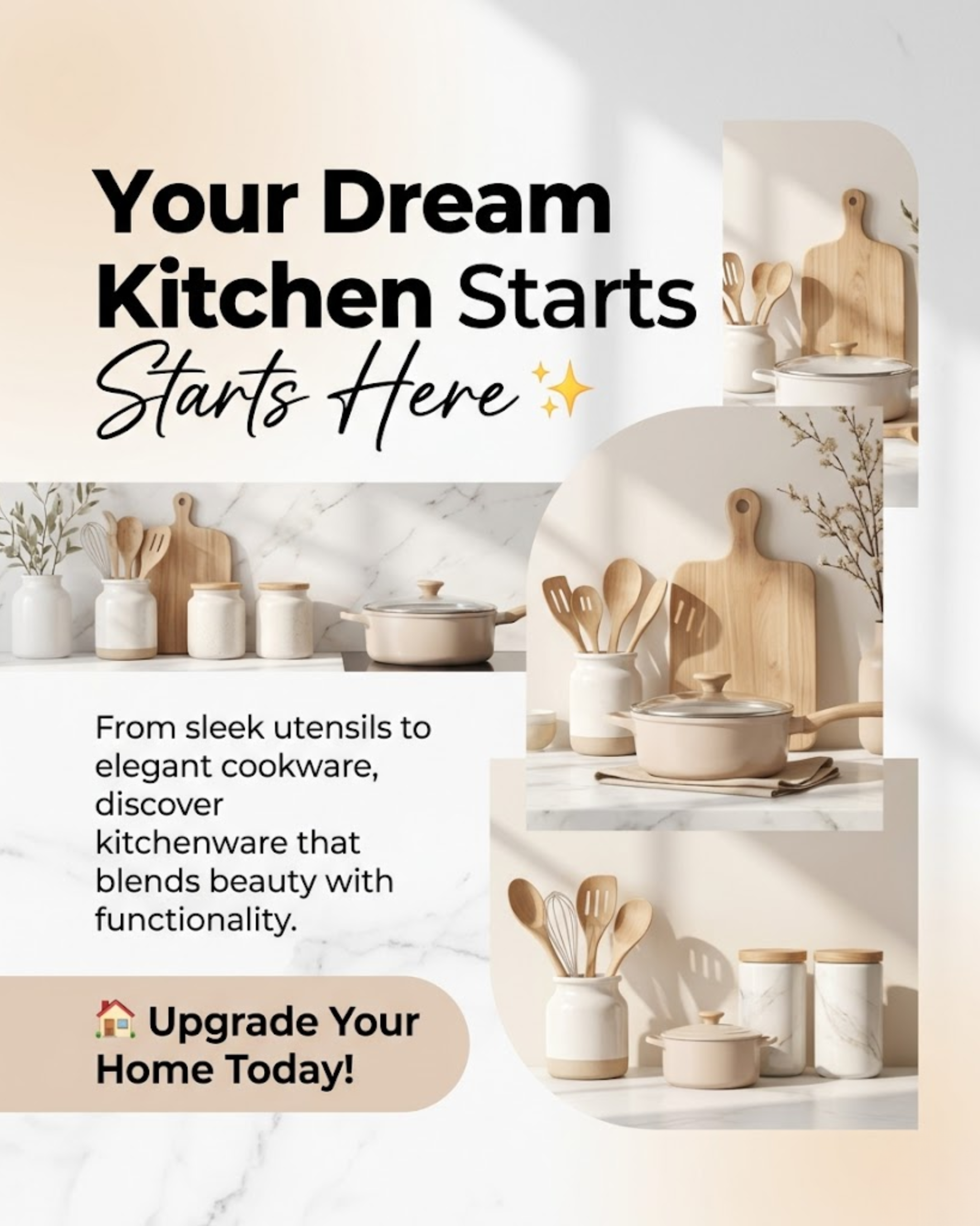 Chef knife collection content for kitchenware social media automation