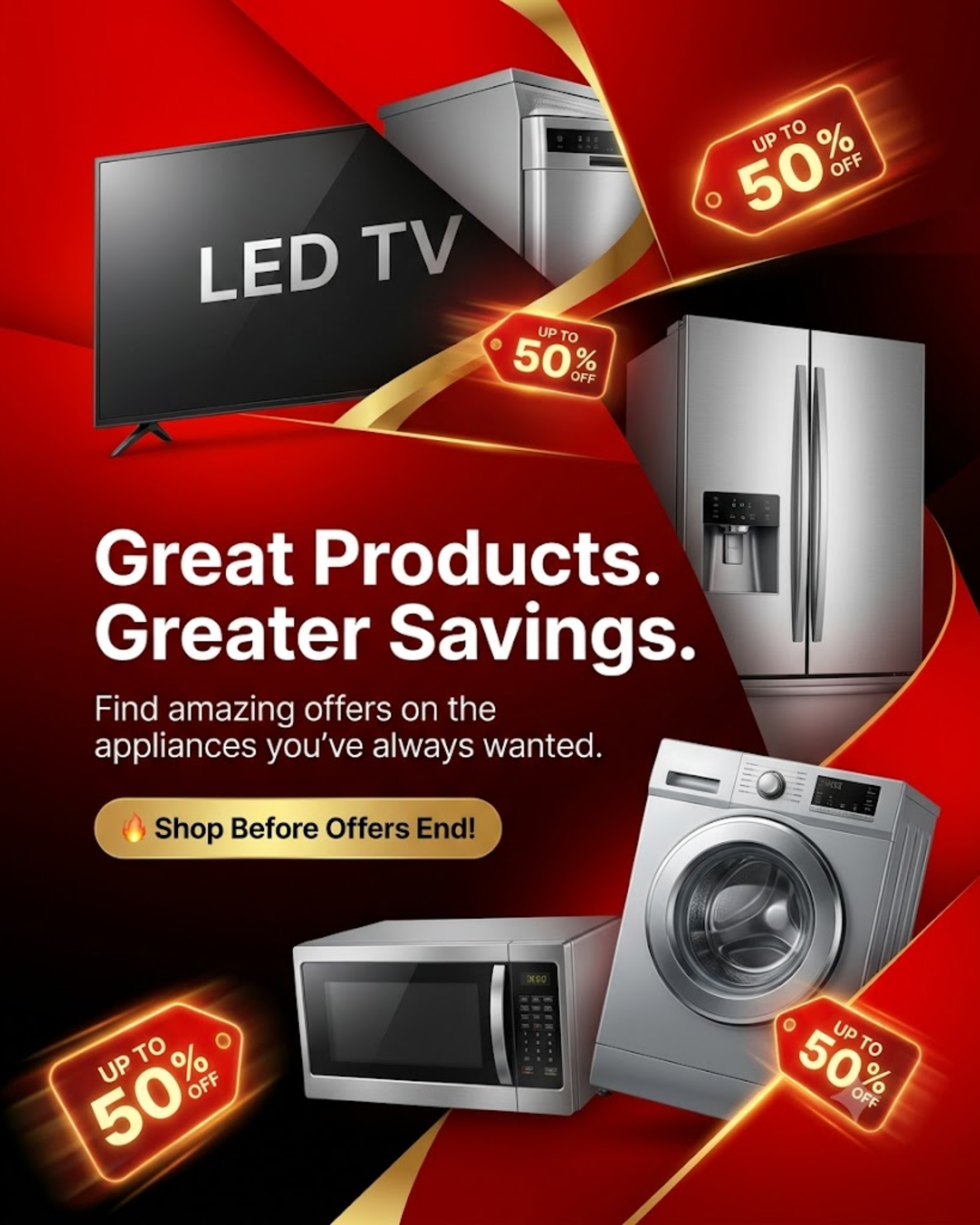 Weekend tech sale content for electronics & appliances social media automation