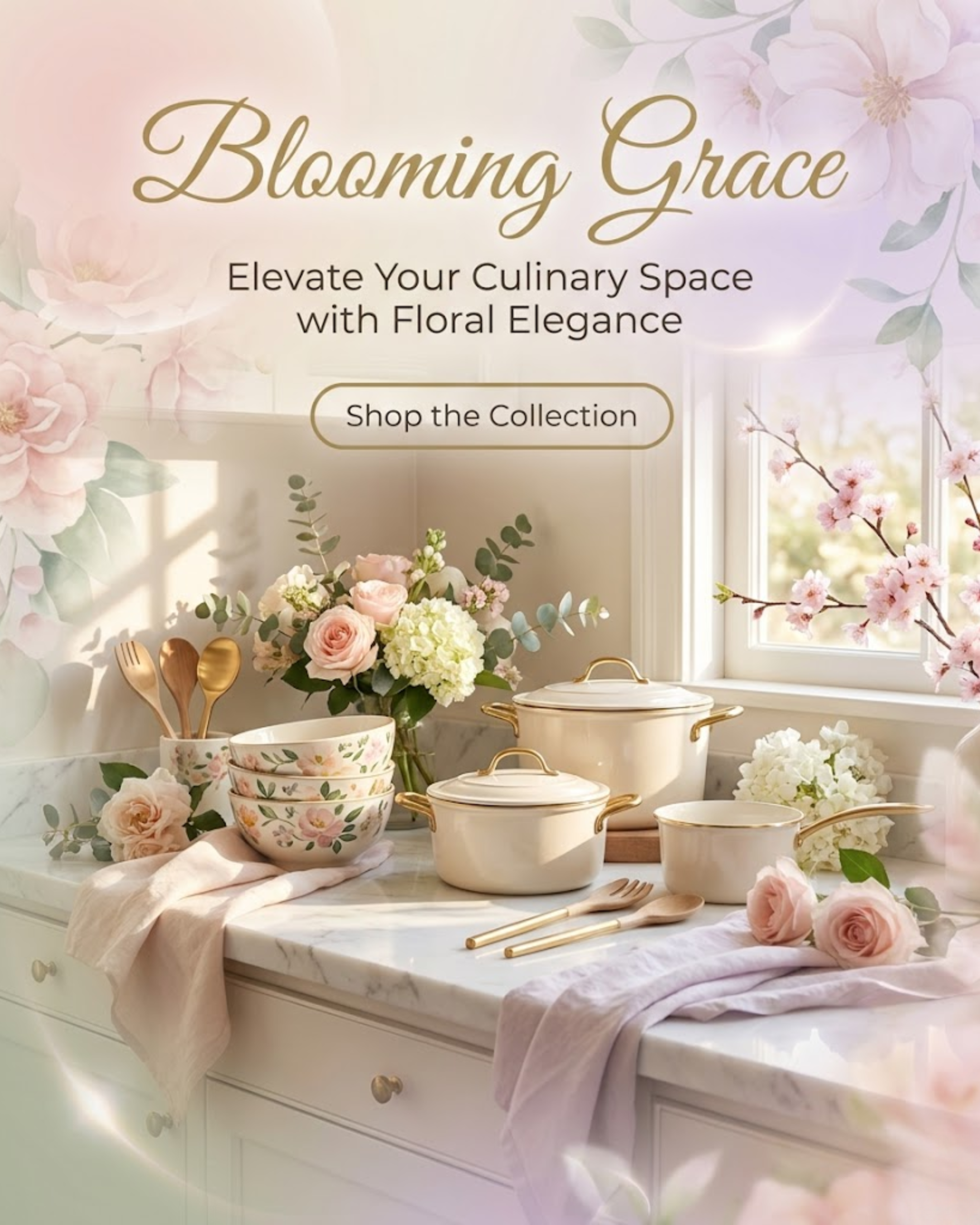 Table setting content for kitchenware social media automation