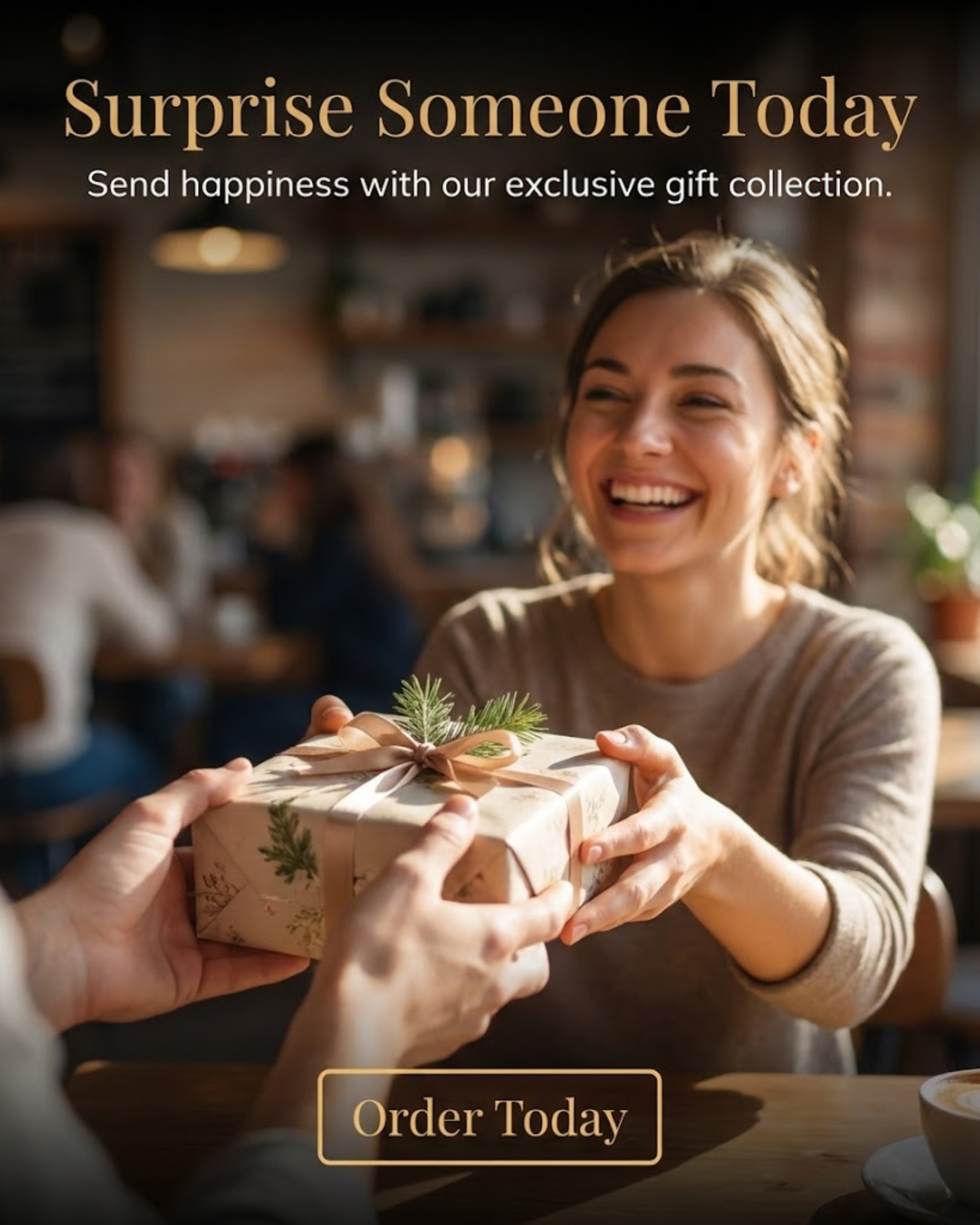 Festive gift box and offer content