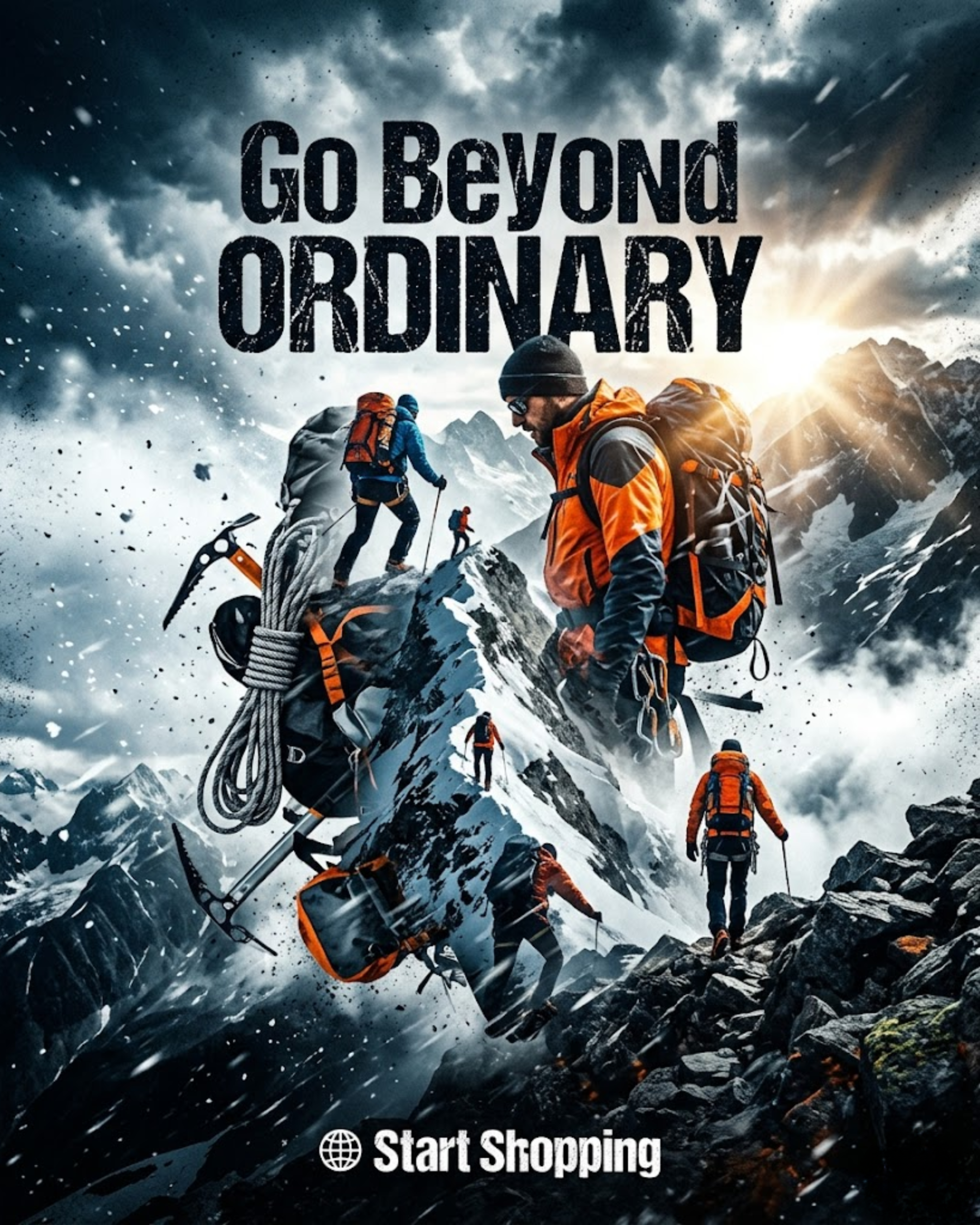 Extreme outdoor expedition gear poster