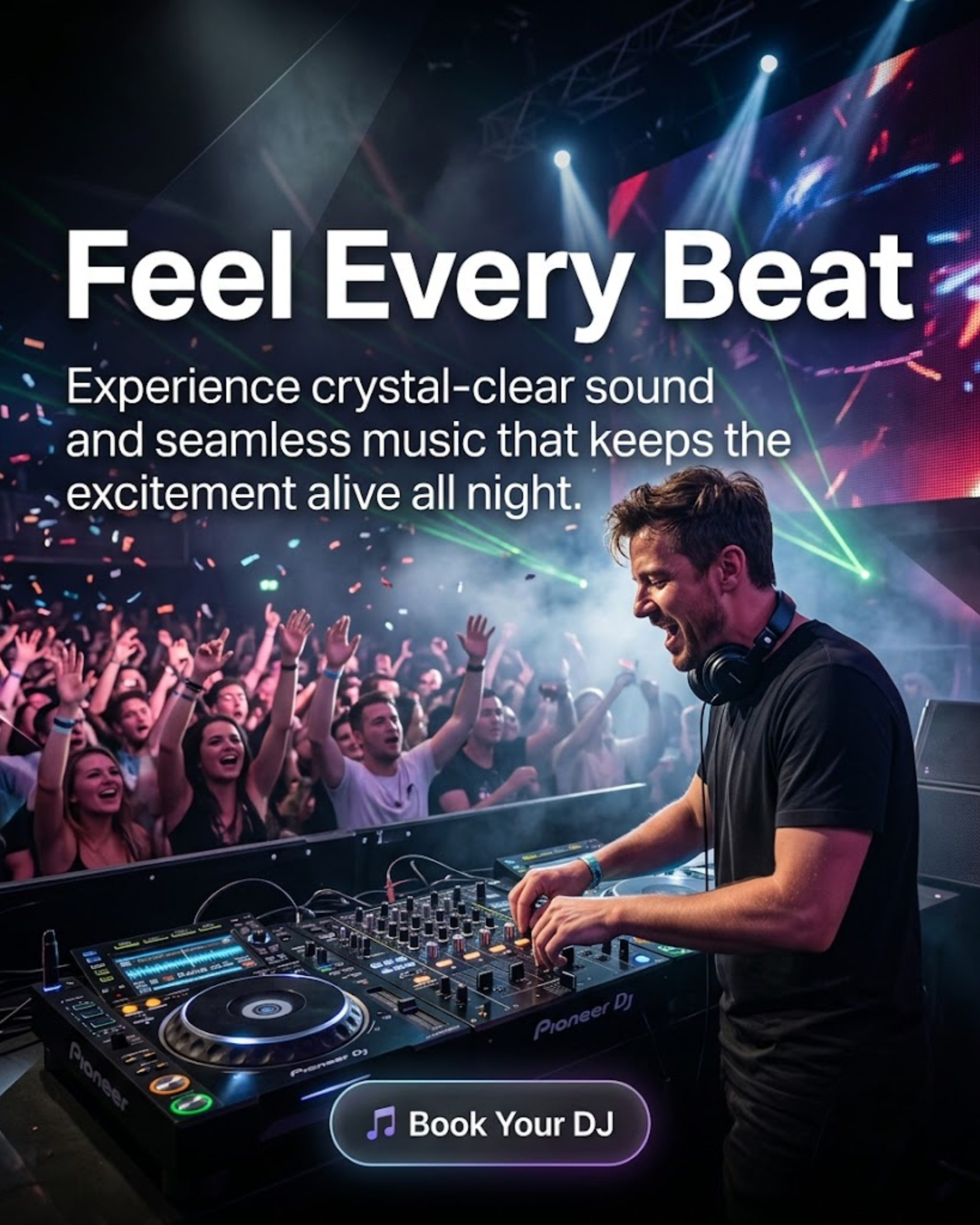 Professional DJ booth setup