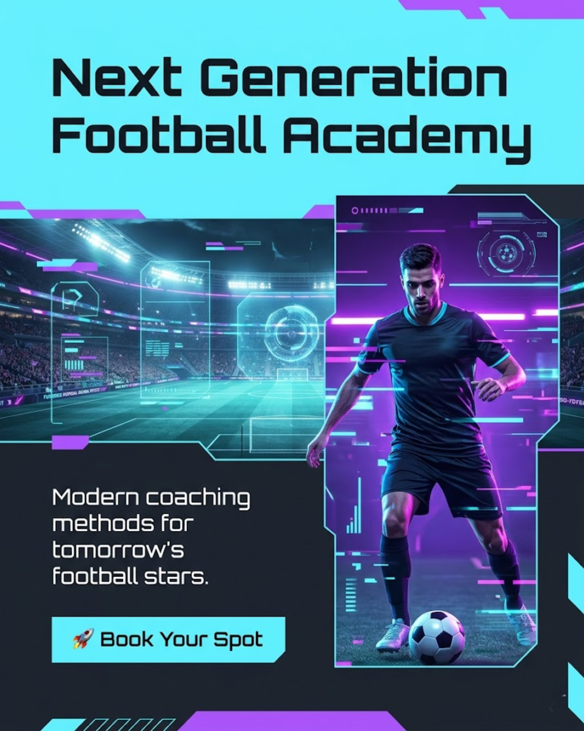Football club training session promoted through automated social media content