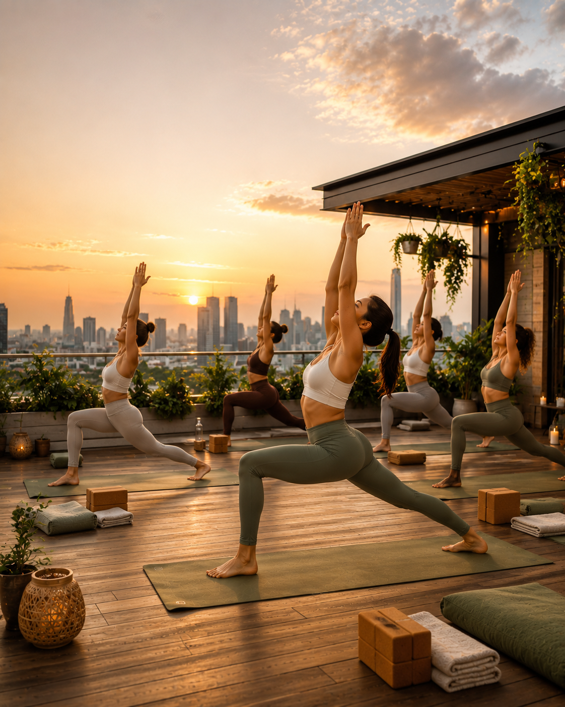 Cozy yoga centre ambience content for yoga centre social media automation