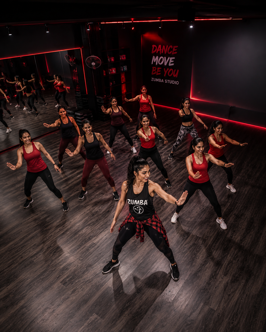 Barista preparing coffee, promoted via automated zumba aerobic studio social media content