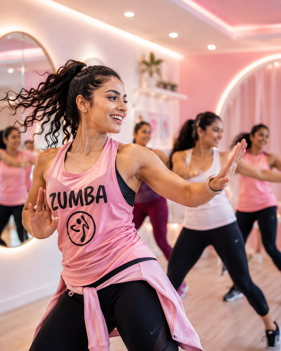 Fresh bakery display content for zumba aerobic studio social media automation